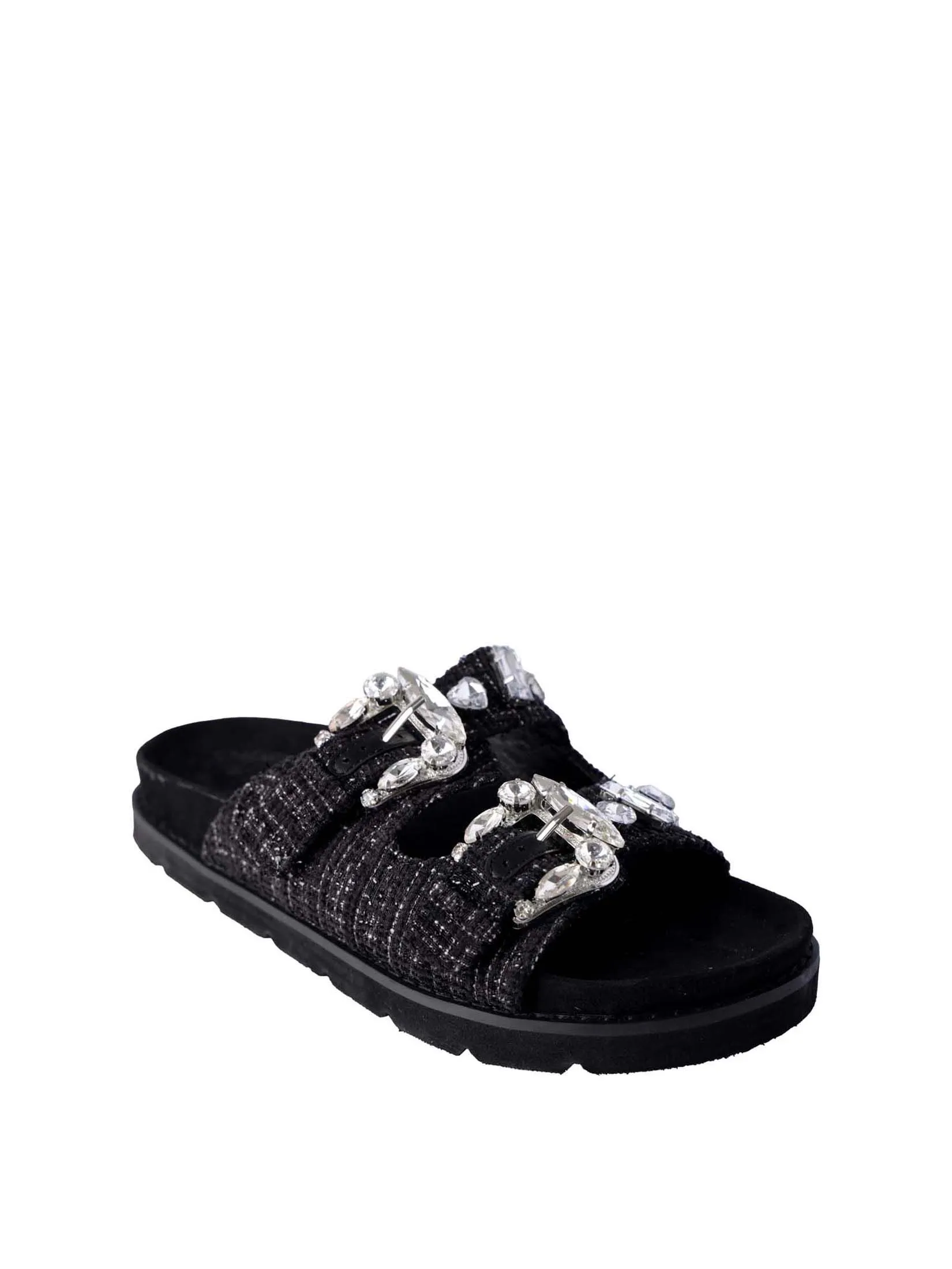 VILLAINS SF MIRA Women's Platform Flat Sandals BLACK