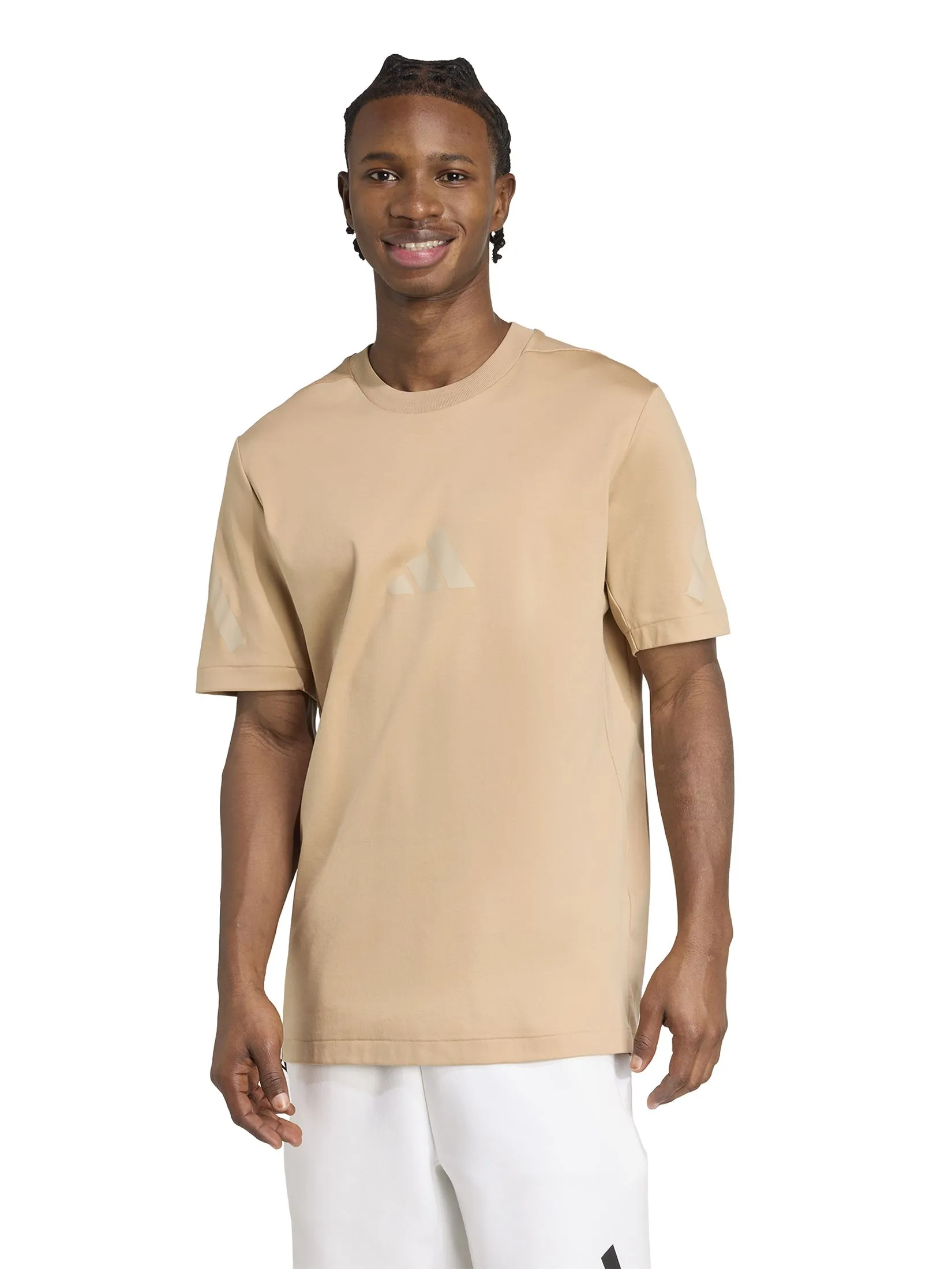 ADIDAS Men T-Shirt adidas Z.N.E. JW4737 Brown / Warm Sandstone