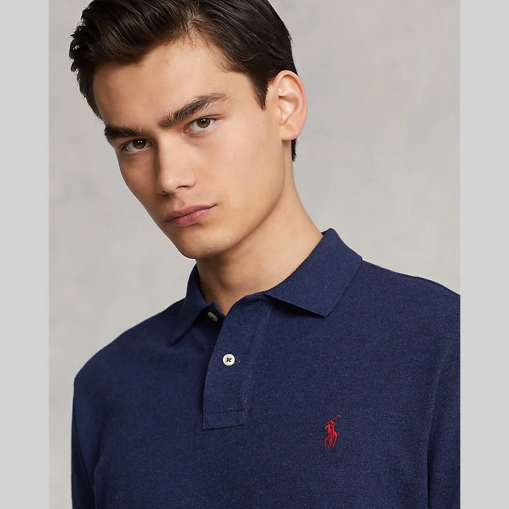 POLO RALPH LAUREN POLO-Custom Slim Fit Mesh Polo Shirt MNPOKNI1N822066 410 NAVY-410