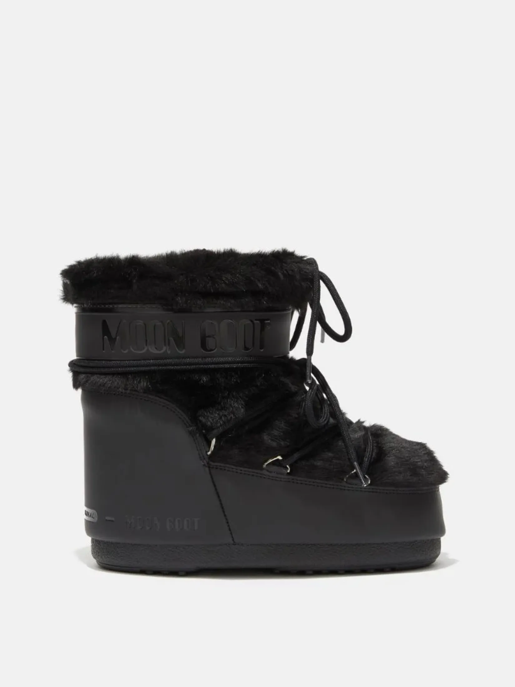 MOON BOOT BOOTS ICON LOW FAUX FUR IN BLACK