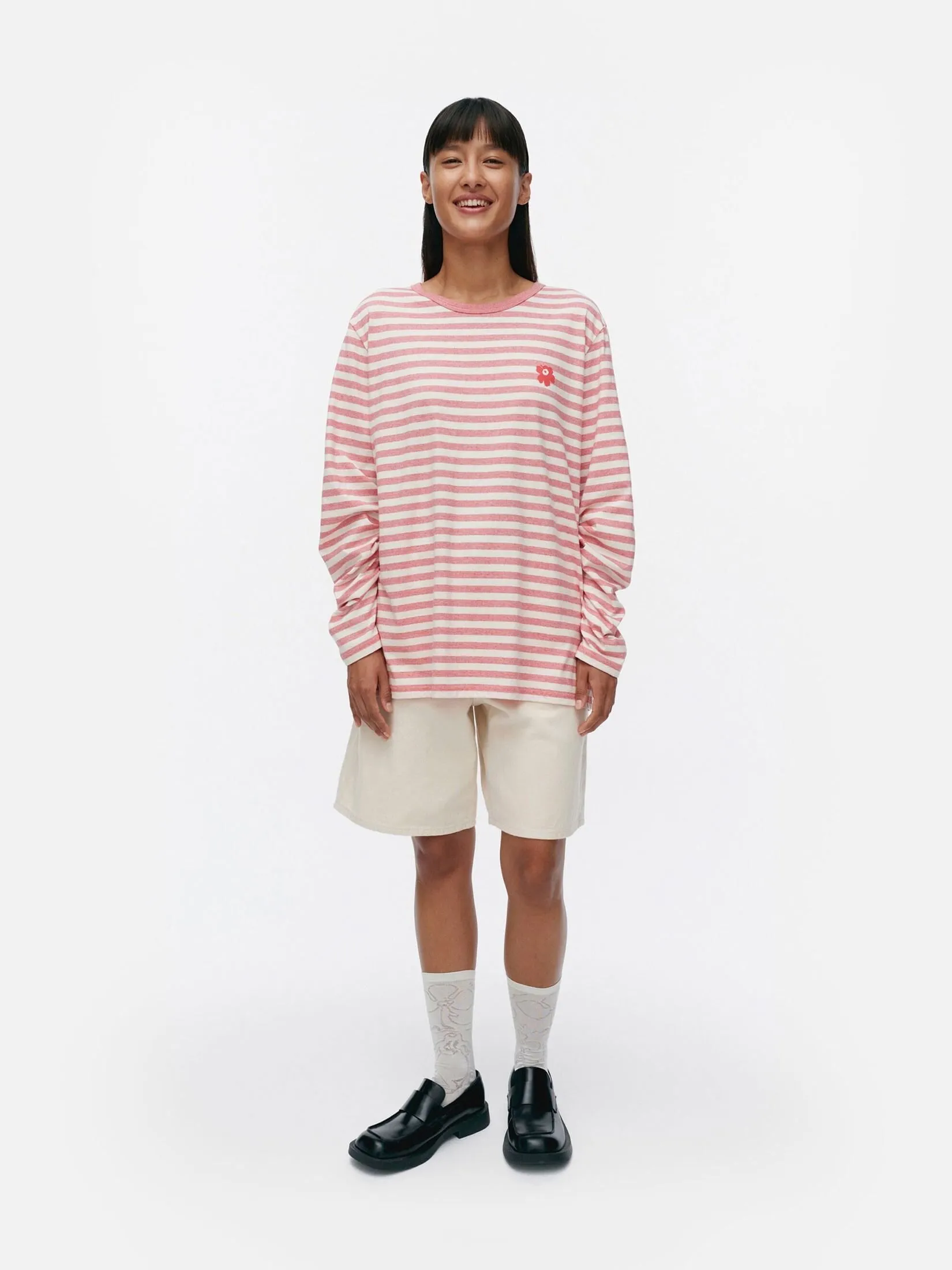 MARIMEKKO RED UNISEX TASARAITA UNISEX UNIKKO LS