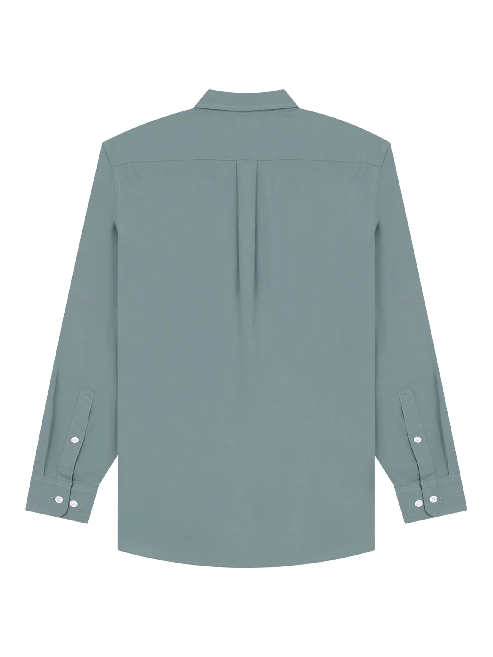 GIORDANO Men's Slim Fit Long Sleeve Stretch Shirt (Poplin) Green