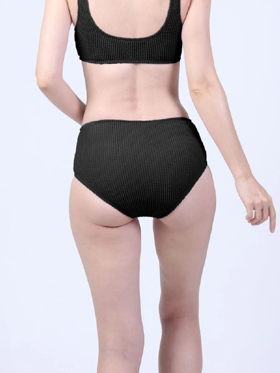 VANESSE Black HIGH WAISTED BIKINI BOTTOM (029057)