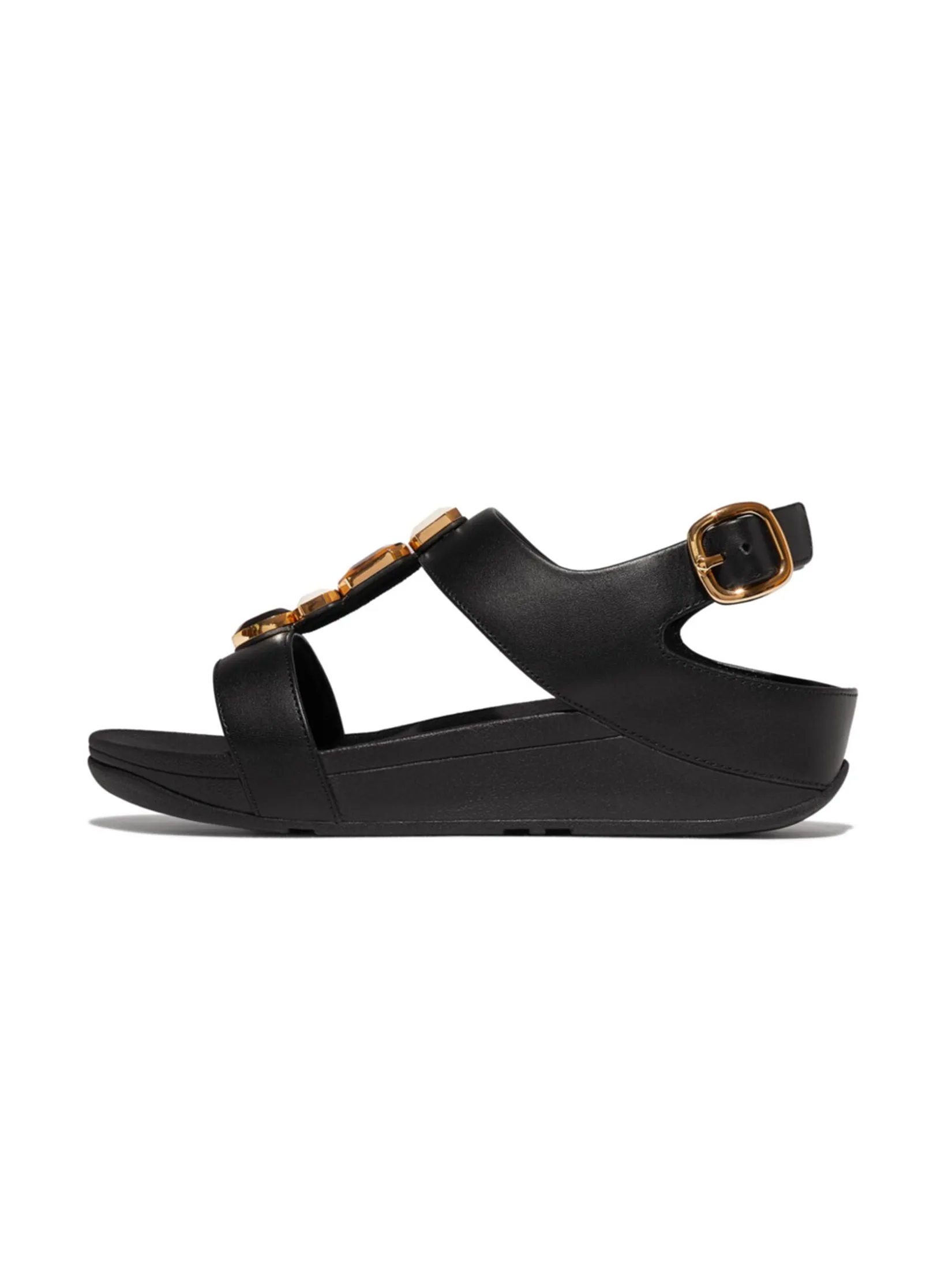 FitFlop™ WOMEN'S FINO MULTI-STONE LEATHER B/S BLACK