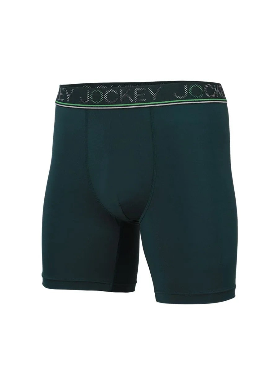 JOCKEY UNDERWEAR Men's COOLING JADE BOXER TRUNK GREEN