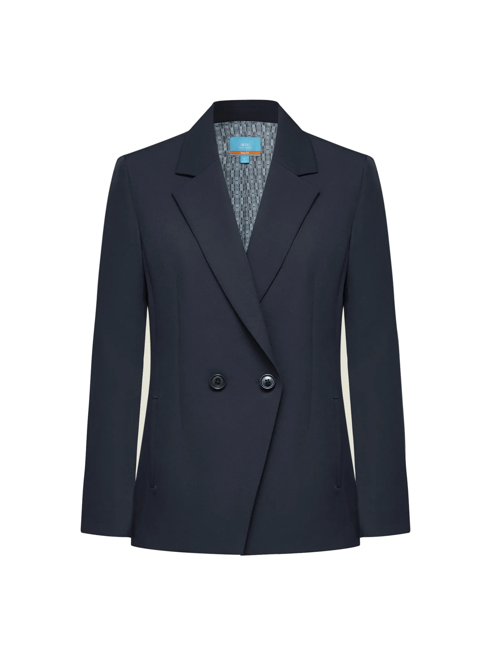 G2000 Women Clothing Multi-Way Stretch Double -Breasted Suit Blazer Easy Fit - Navy