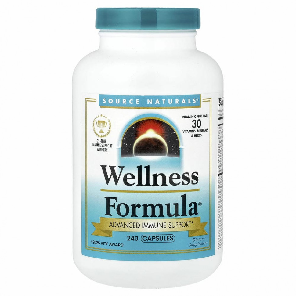 Source Naturals, Wellness Formula, ежедневная иммунная поддержка, 240 капсул