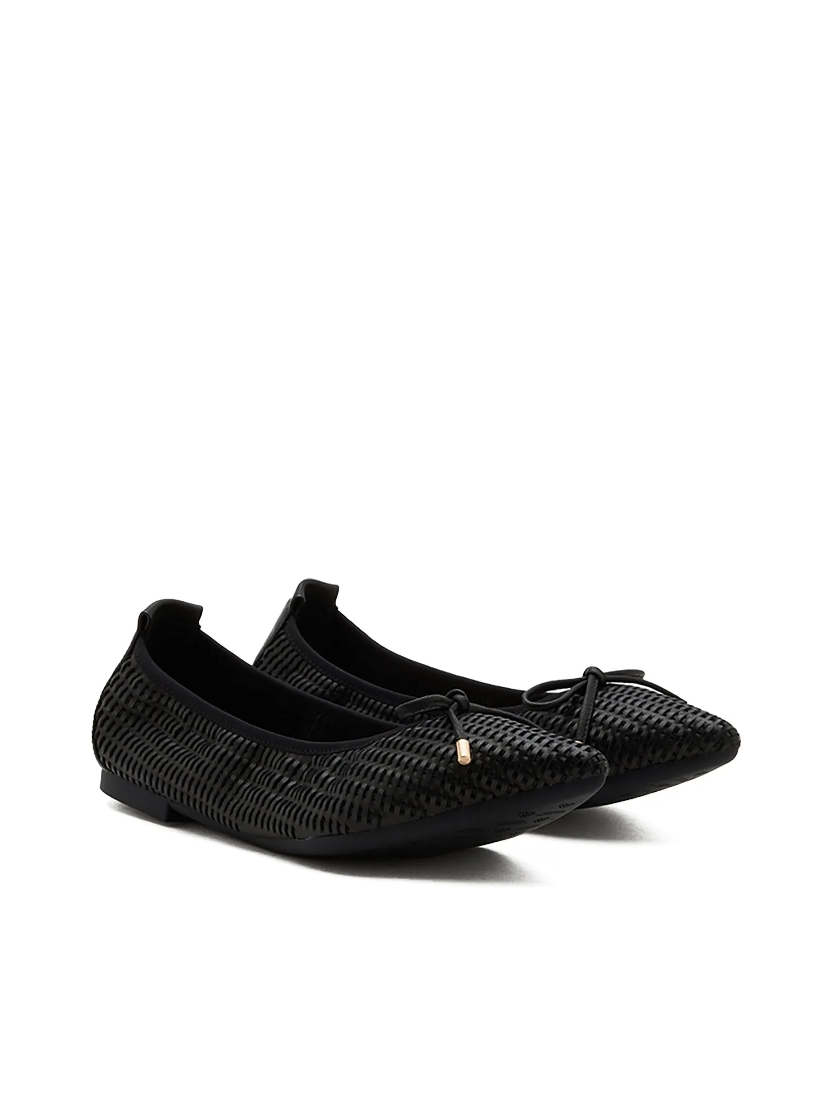 PAZZION Women Flat Shoes Woven With Bow Detail