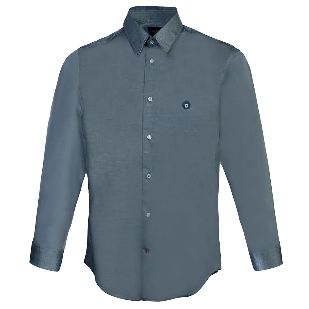 BROWNE & CO. Charcoal Classic Collar Long Sleeves Shirt