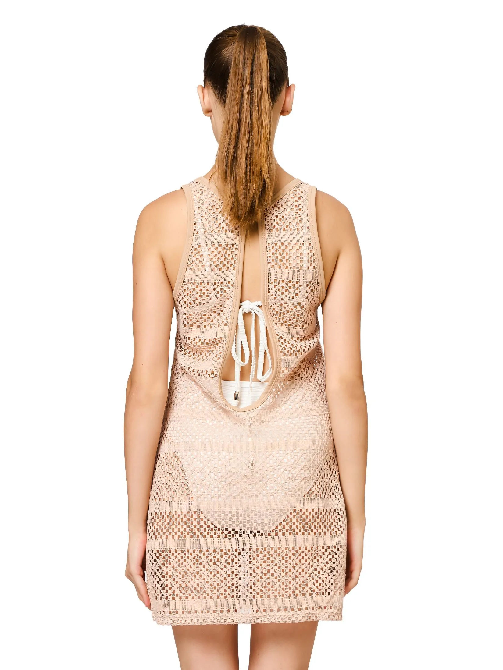 VANESSE Brown TUNIC MINI DRESS (LINE CARAMEL) (029101)