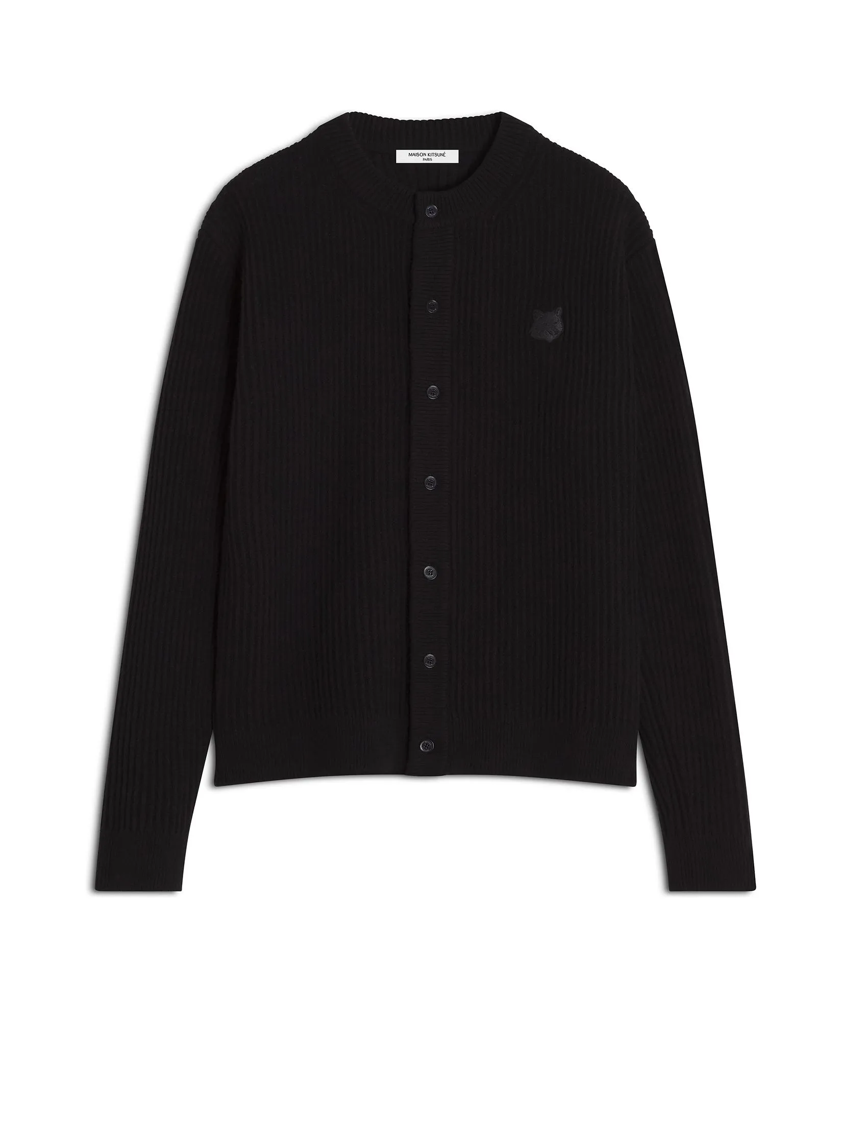 MAISON KITSUNÉ Men Cardigan Fox Head Wool Ribbed