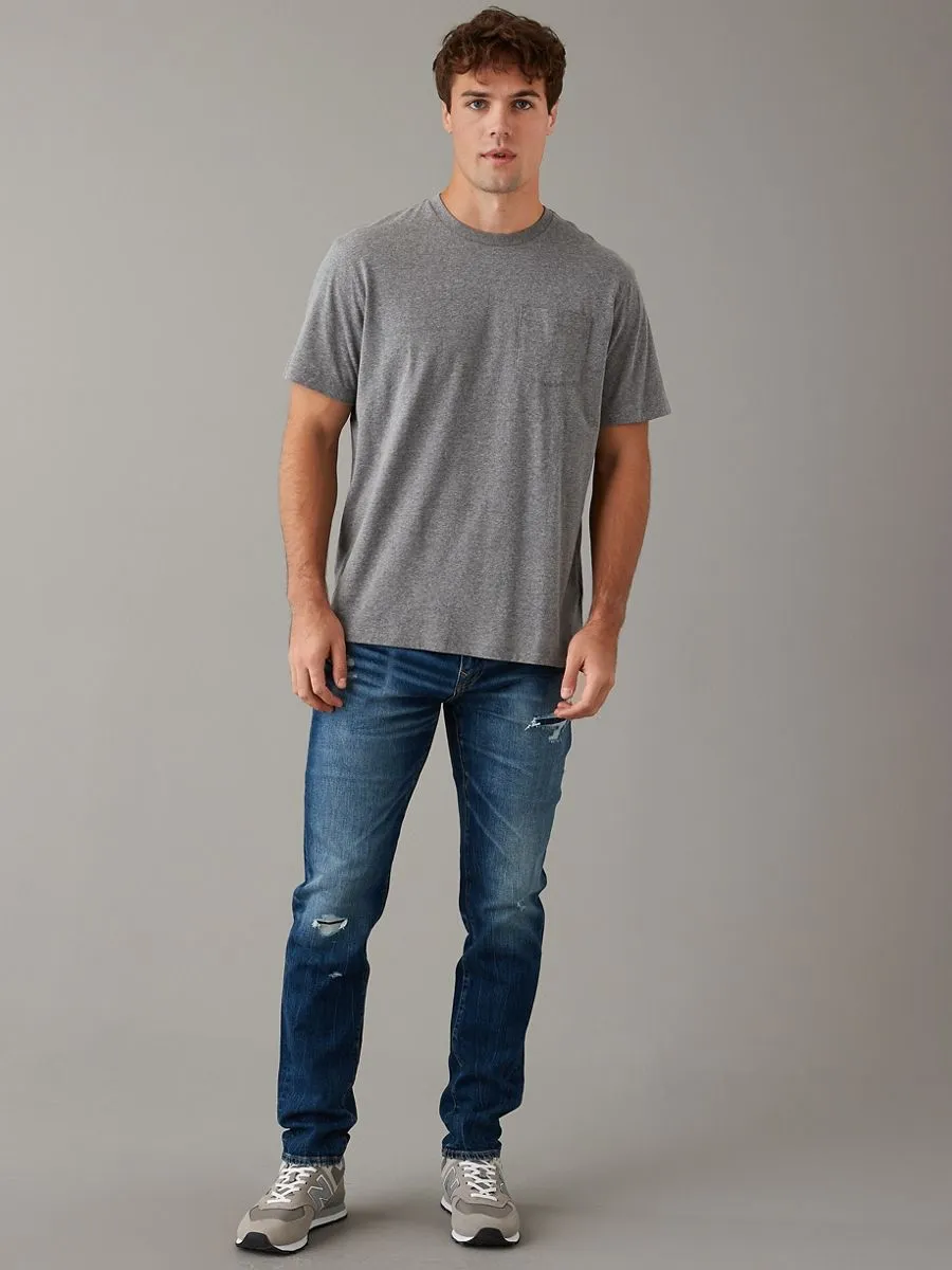 AMERICAN EAGLE MEN DARK DESTROY W/ GLUE BACK ATHLETIC FIT 458 DARK AND STORMY