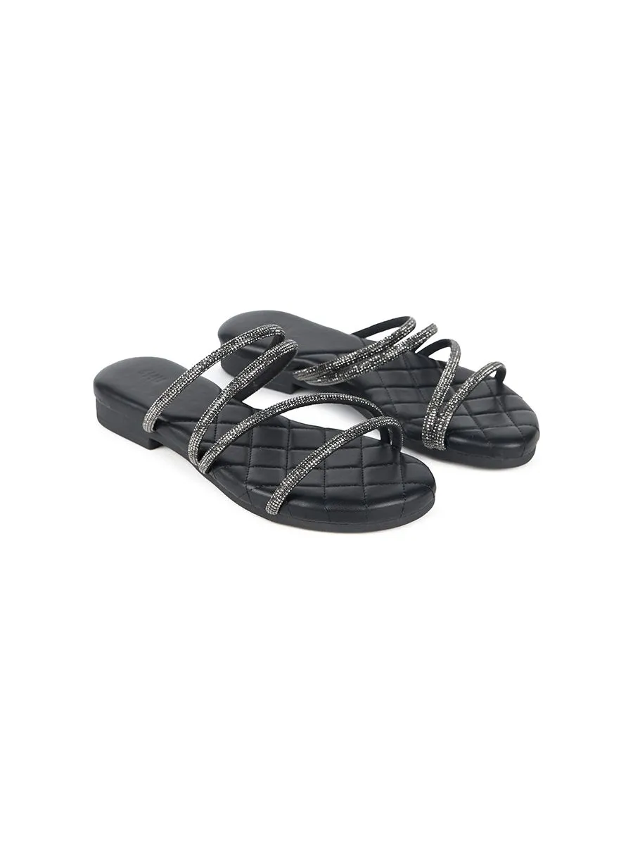 SHU WOWEN  DGB PALETTE SOFT SANDALS - BLACK