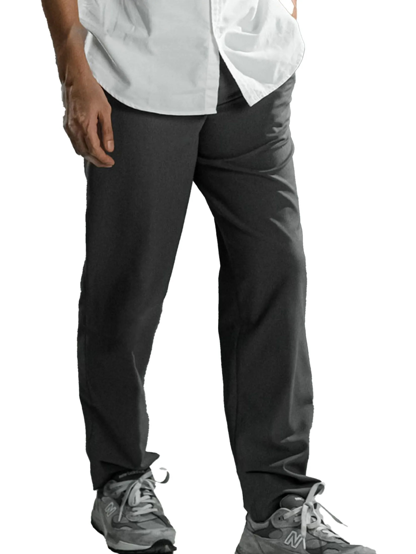 ERA-WON Men's Pants Relaxed workday Relaxed straight legs Light grey Size - 33 EU