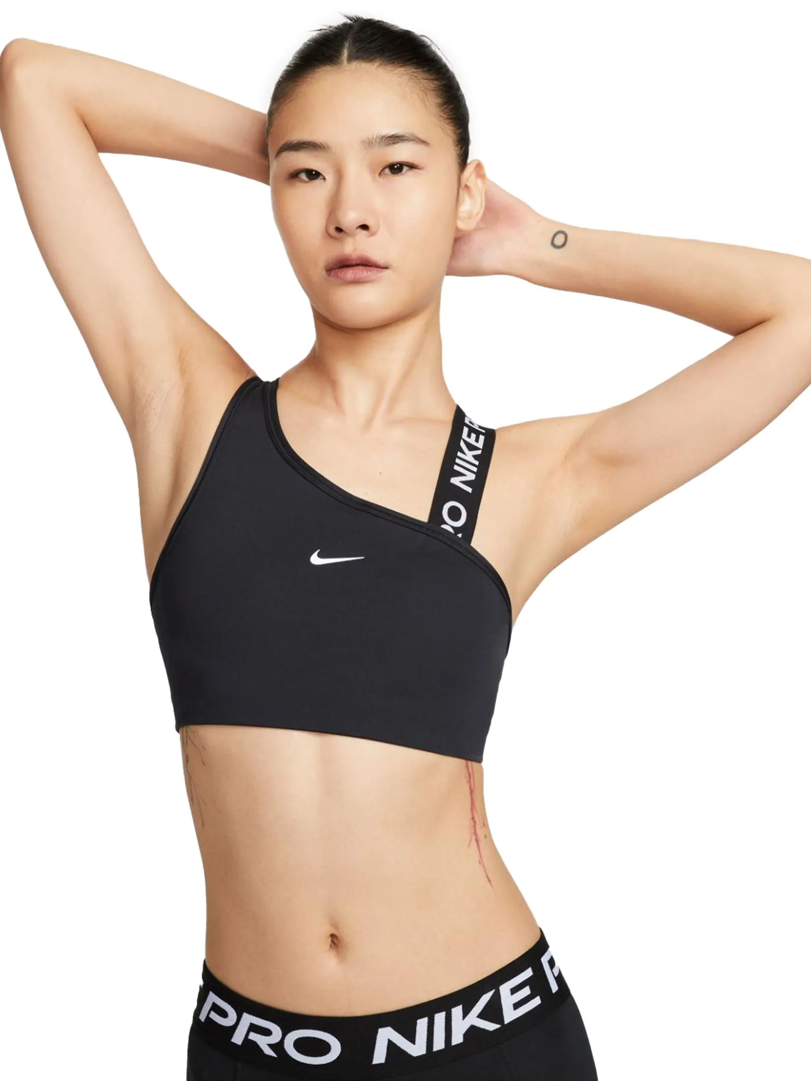 NIKE Women Sports Bra Pro Swoosh Black/Black/White/White