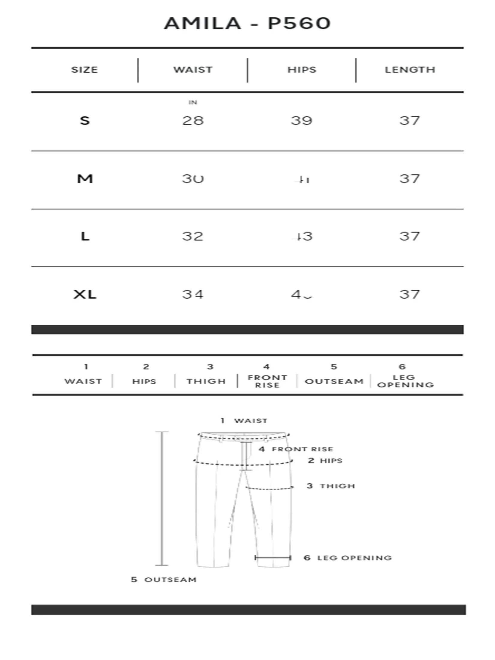 AMILA Women Pants Trousers Suiting Spendex Black