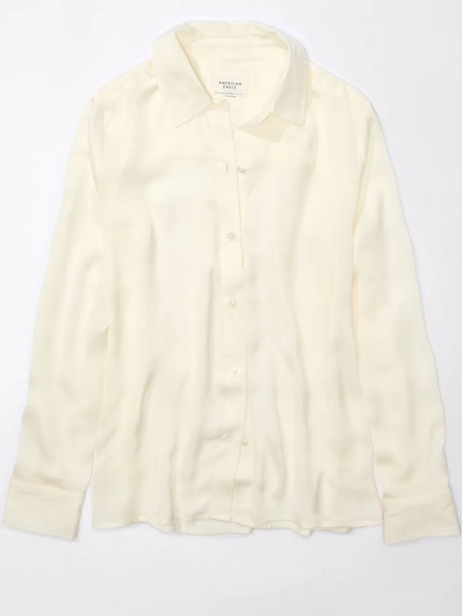 AMERICAN EAGLE WOMEN  CORE SLIM SHIRT 548 VINTAGE SAIL