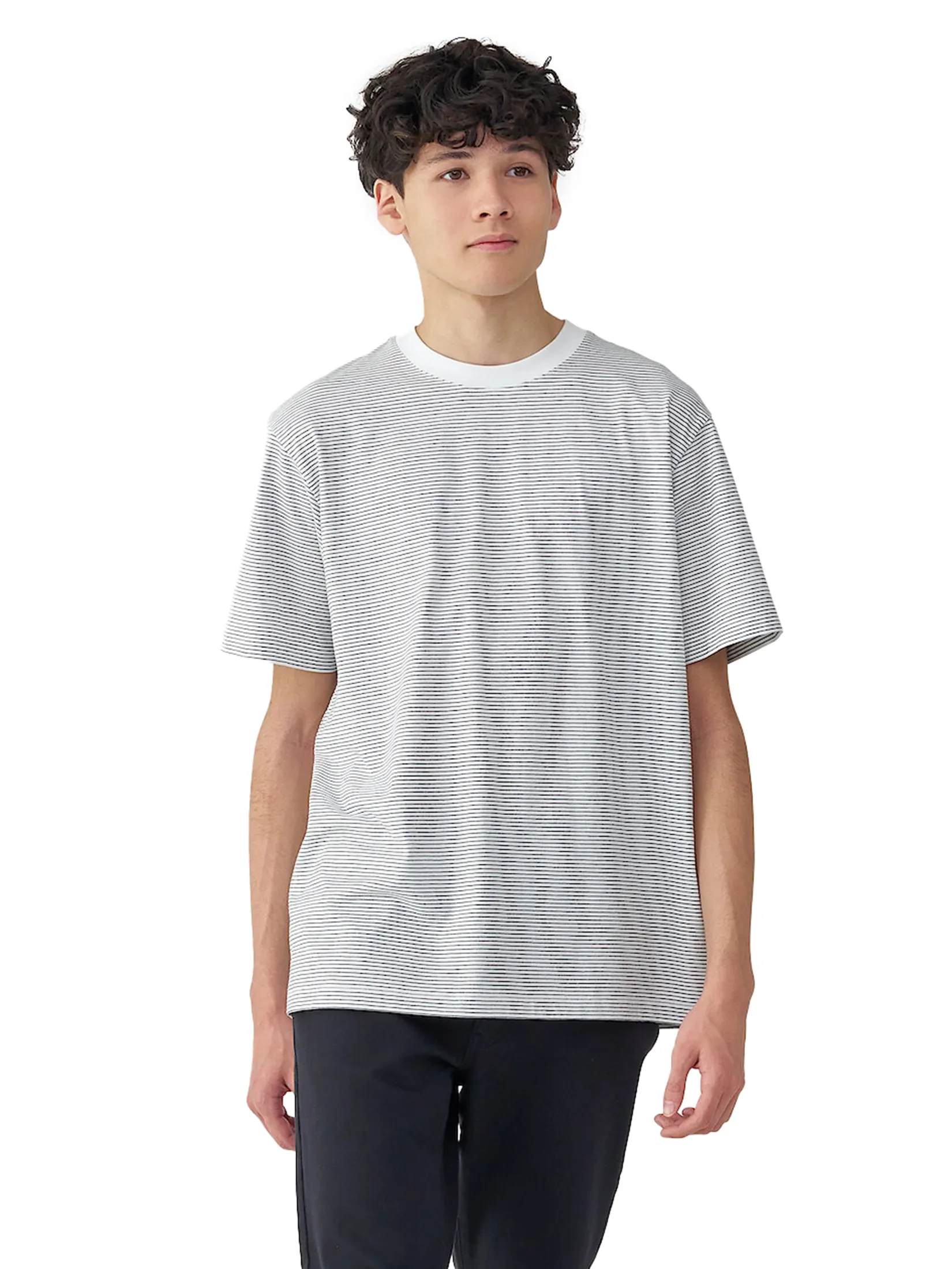 MUJI Men T-Shirt Short Sleeve Crew Neck Jersey AB1MKA5S