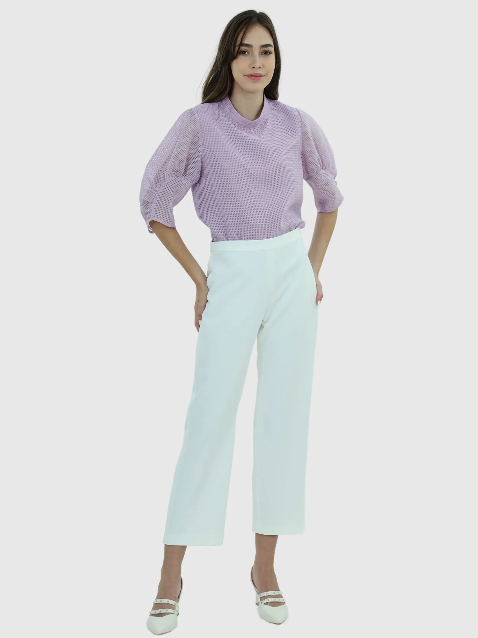 VERONIQA Women Blouse Short Sleeves Bogel Violet