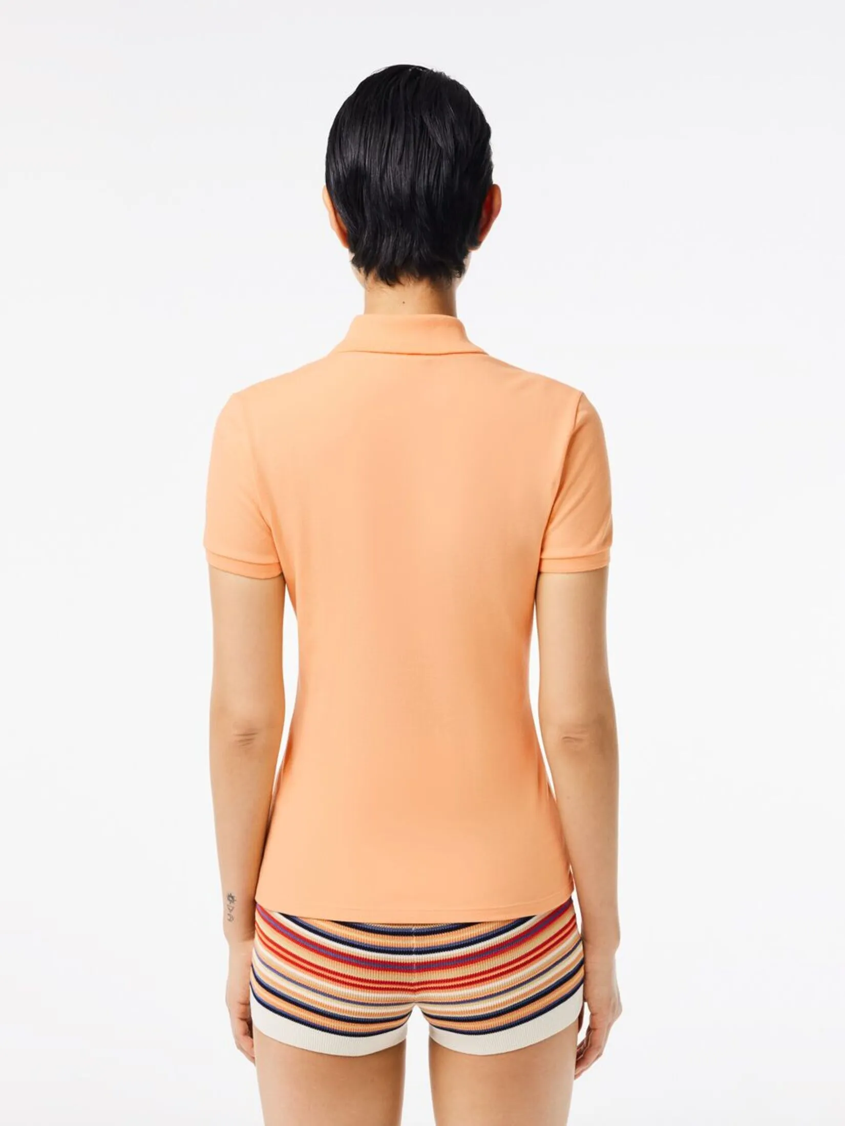 LACOSTE L.12.D Slim Fit Stretch Mini Piqu  Polo Shirt Orange