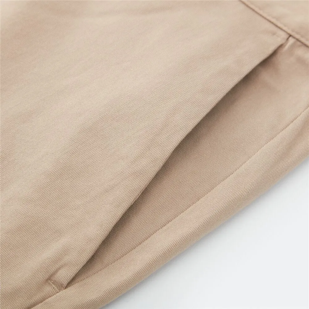 GIORDANO Khaki Men's Super Stretch Low Rise Slim Easy Care Pants (180° Expandable Waistband)
