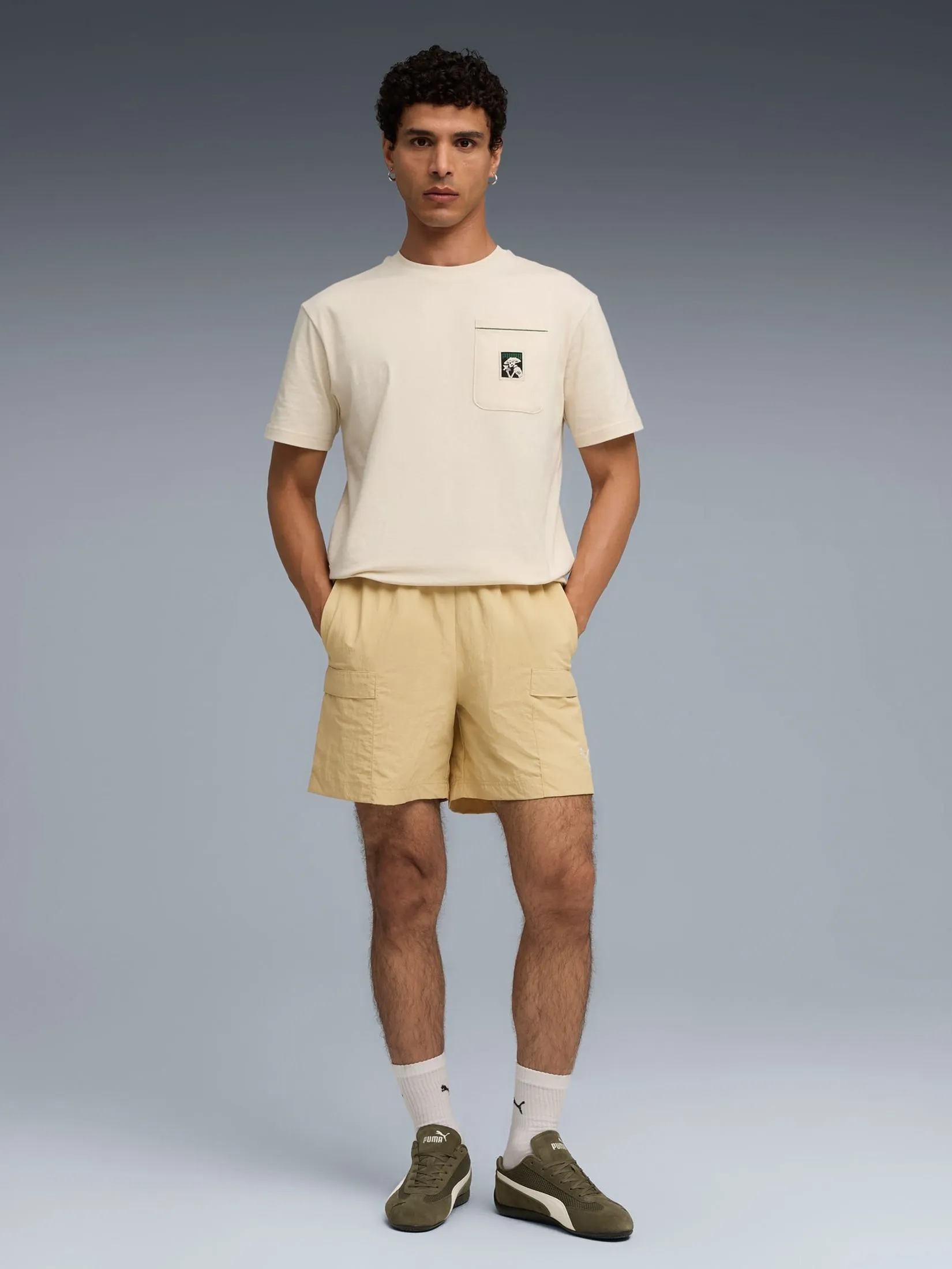 PUMA Men Cargo Shorts 6" Wardrobe Essentials Relaxed 629656-92 Pebble Path