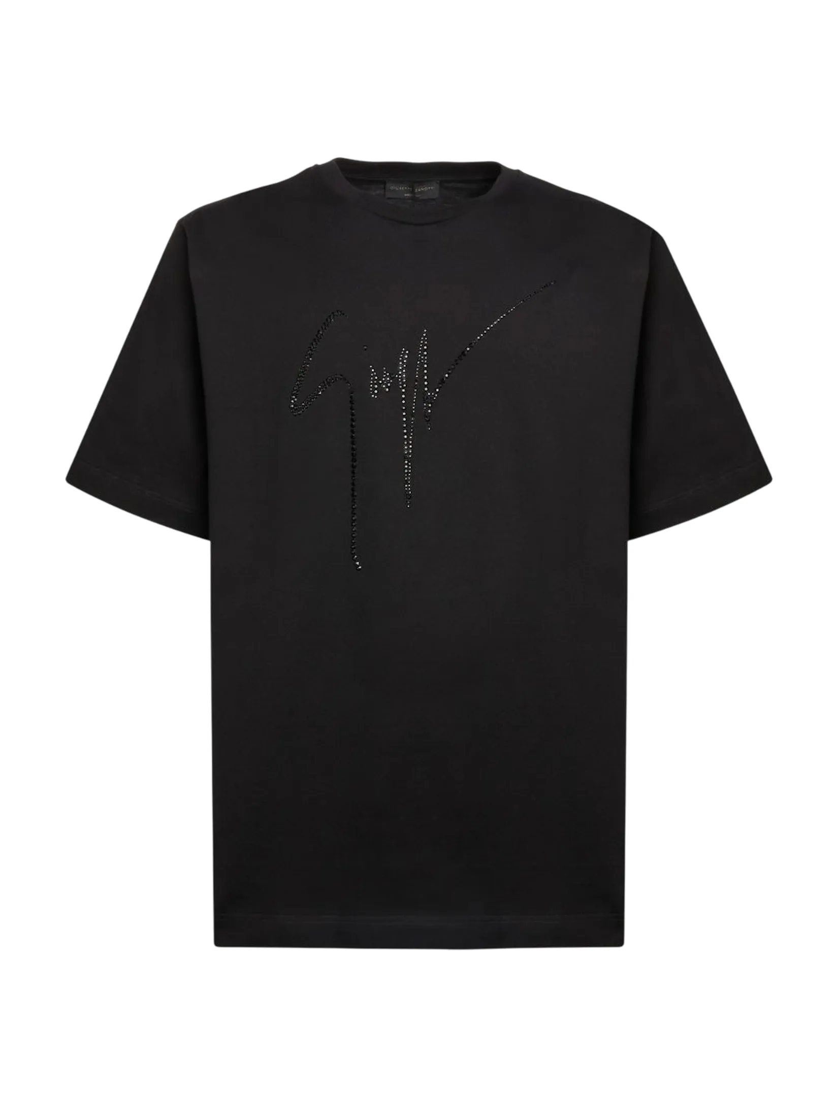 GIUSEPPE ZANOTTI MEN THE T-SHIRT LR-23 NERO-BLACK RHINESTONE