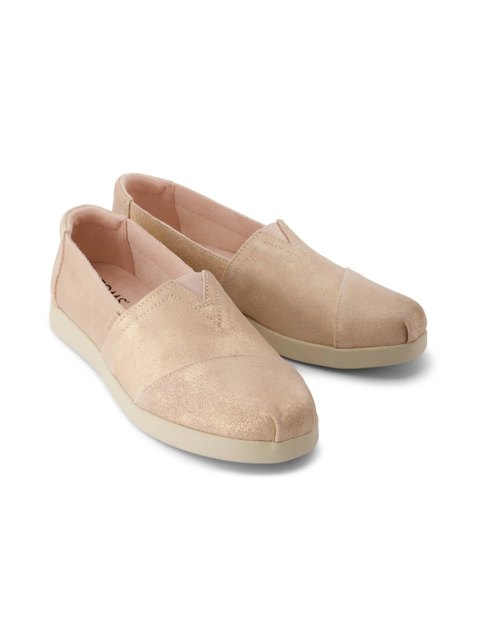 TOMS Women Shoe Slip On Alpargata Plus Pale Rose Metallic Suede
