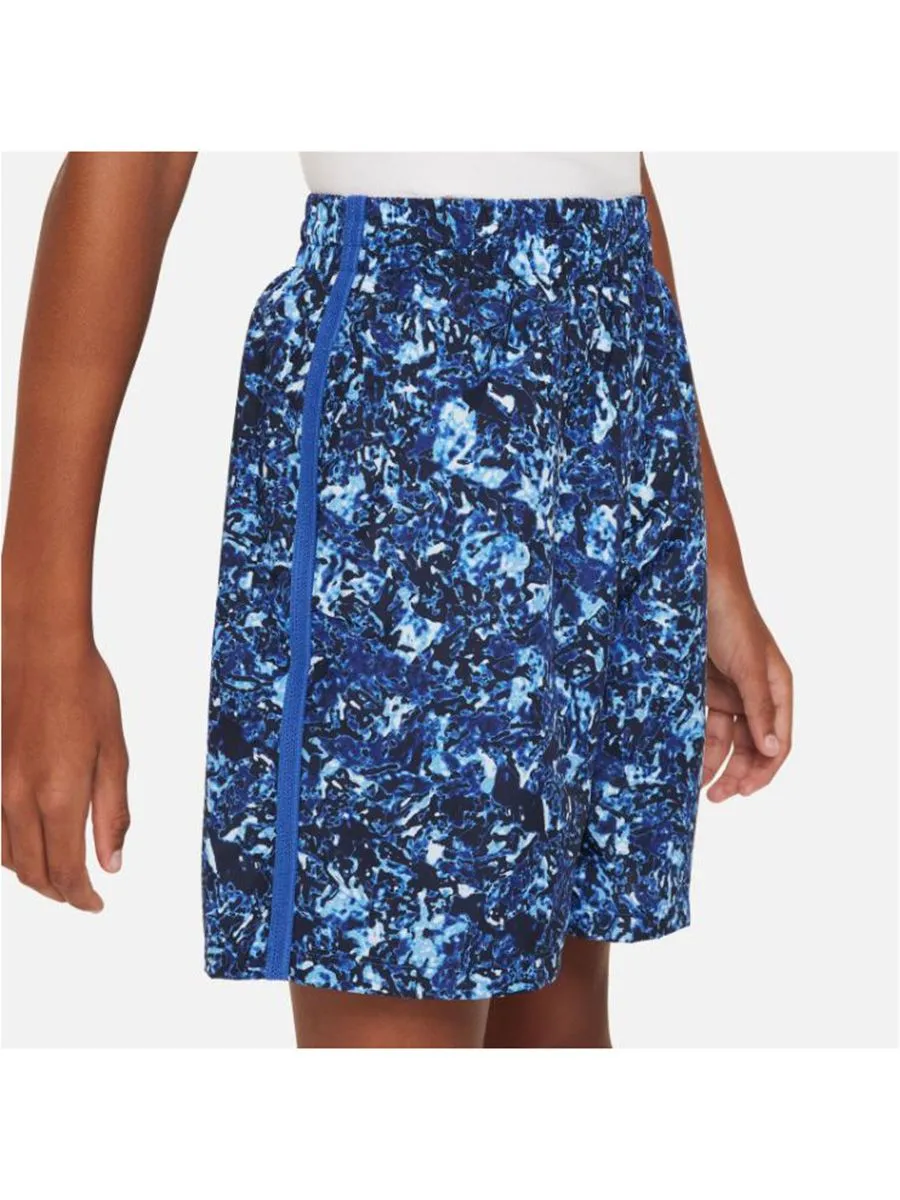 NIKE KIDS Boy Short Pants Dri-Fit Multi AOP Game Royal/White