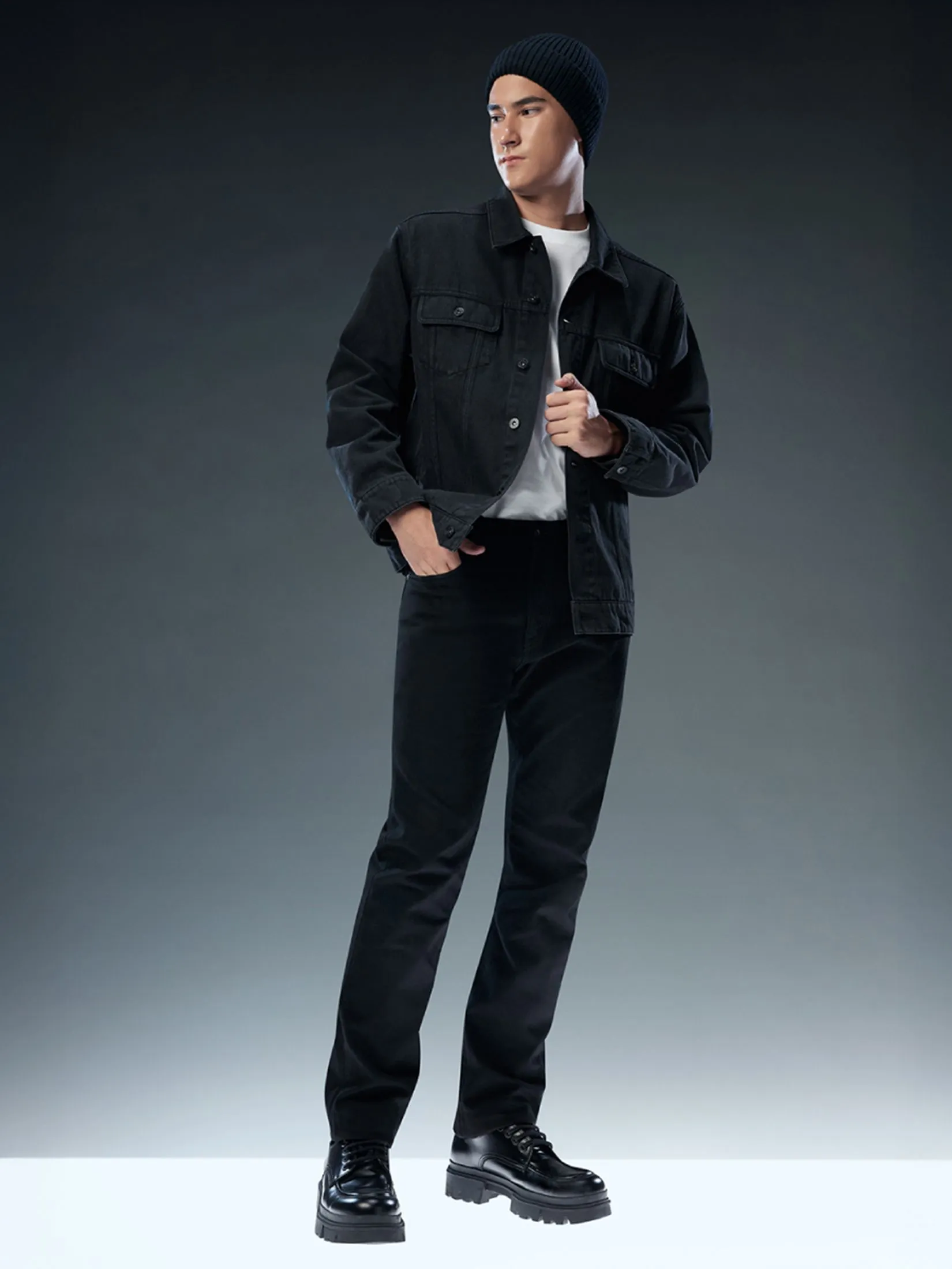 GQ GQ CoolTech Straight Jeans Super Black Jeans