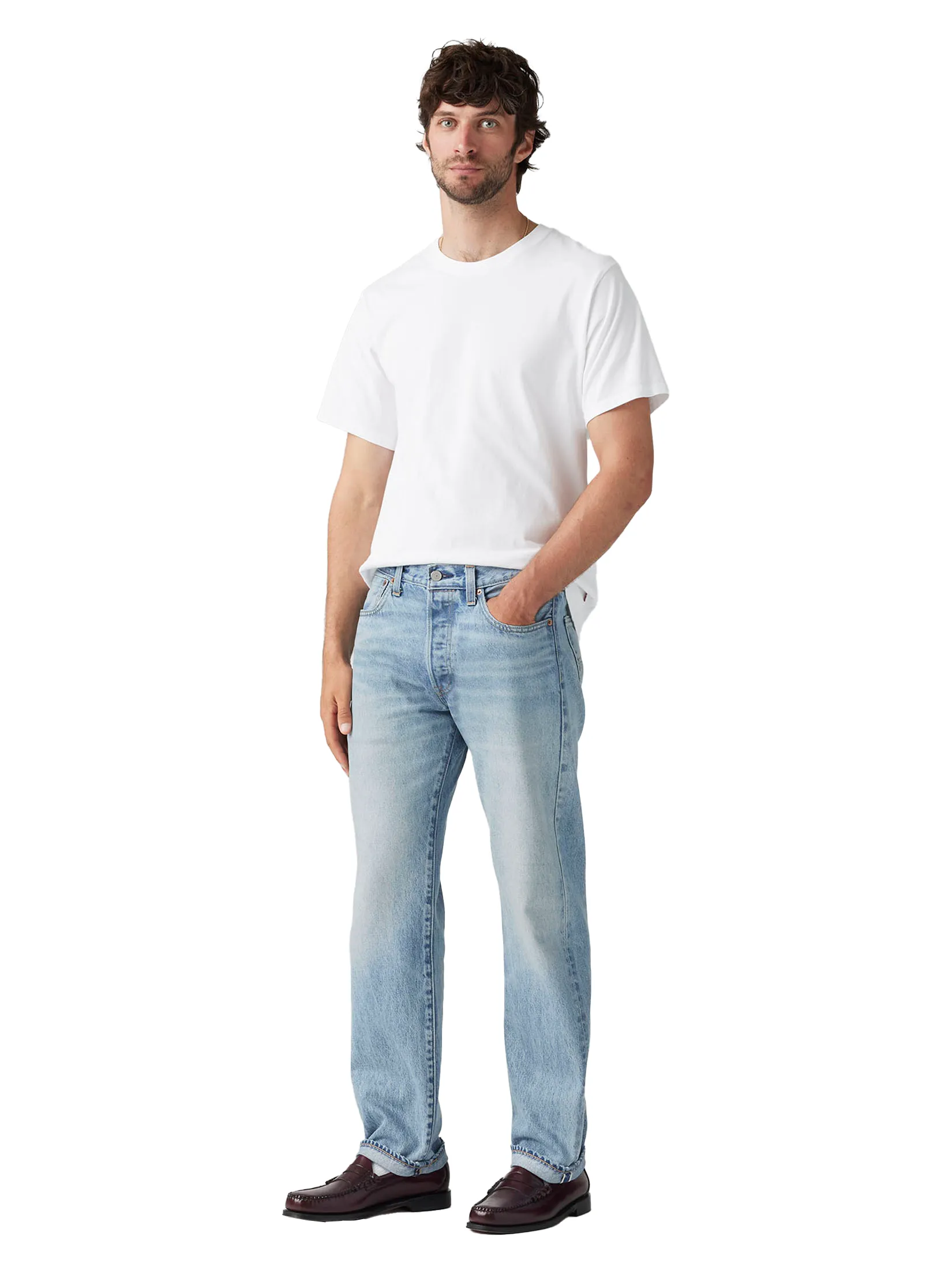 LEVI'S Men's 501® Original Selvedge Jeans Medium Wash