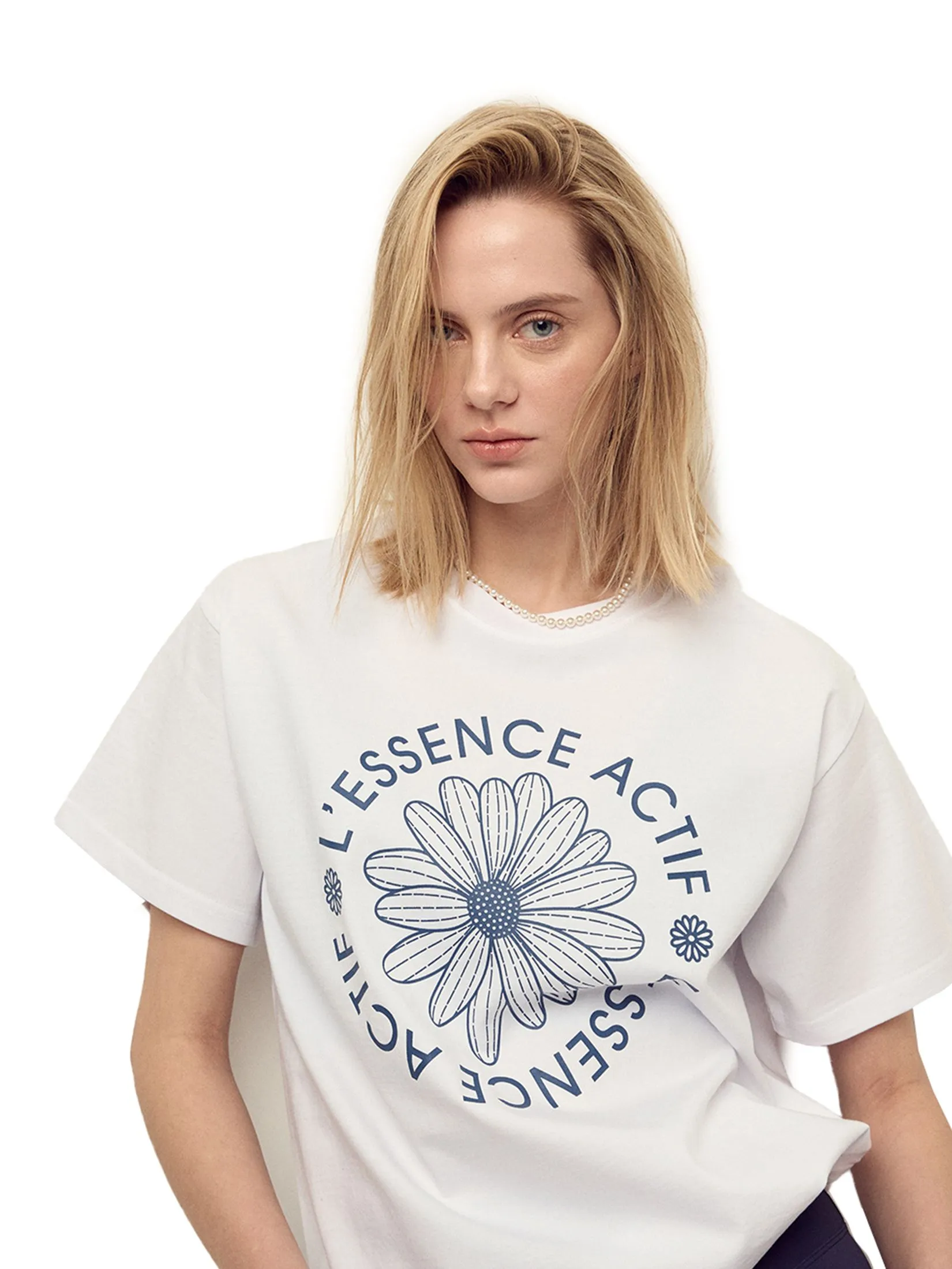 MARDI MERCREDI ACTIF T-Shirt Actif Emblem White Navy F