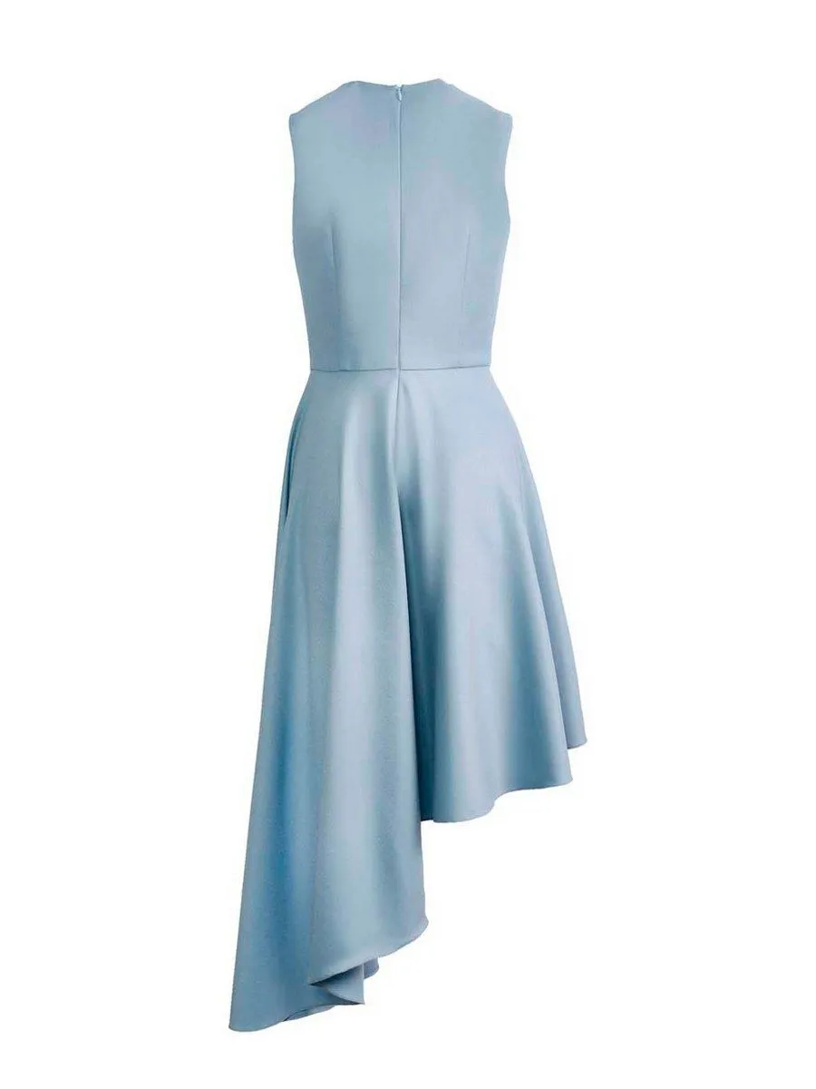 SENADA WOMEN EYELET LIGHT BLUE ASYMMETRIC DRESS