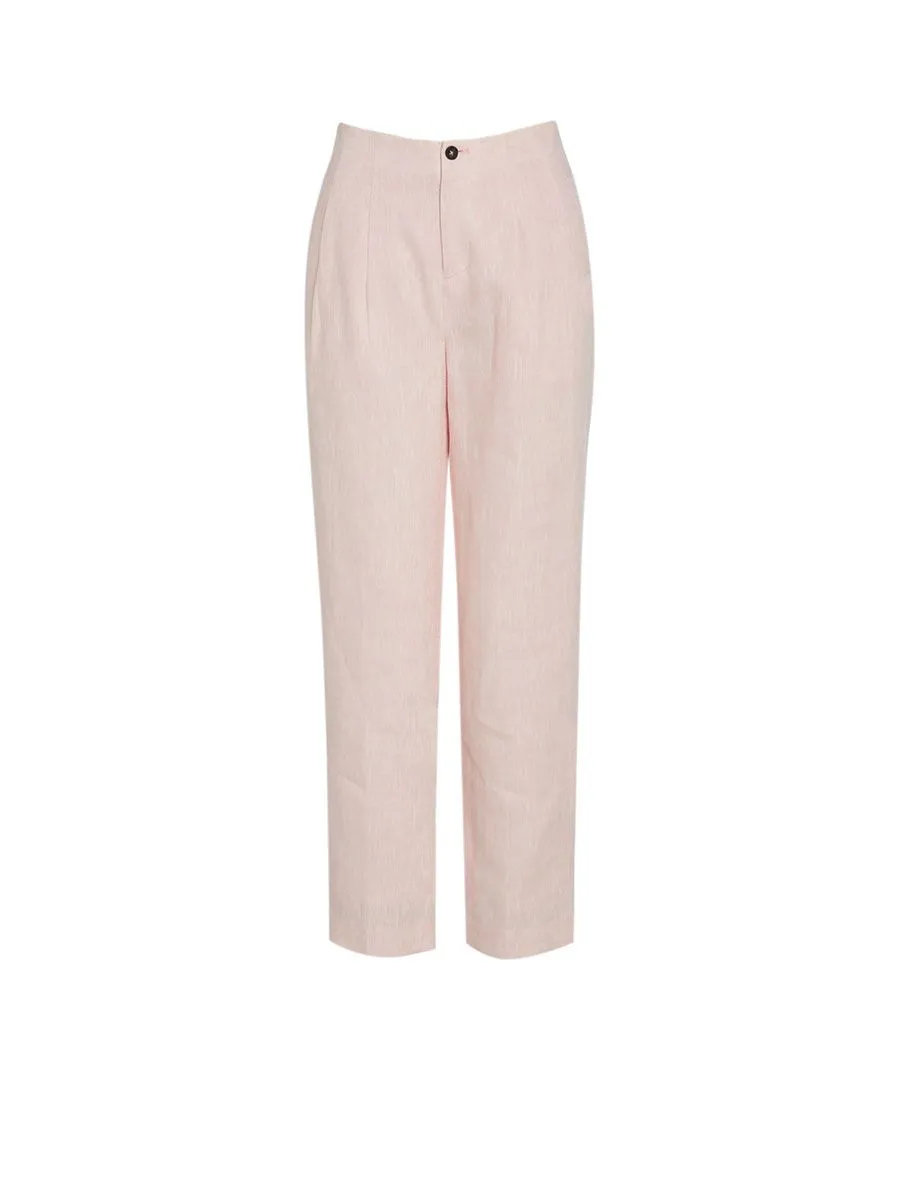 MONARCH Linen Two-tone Taper Pants M97LNSOLP0B5136PI Pink Size - XL
