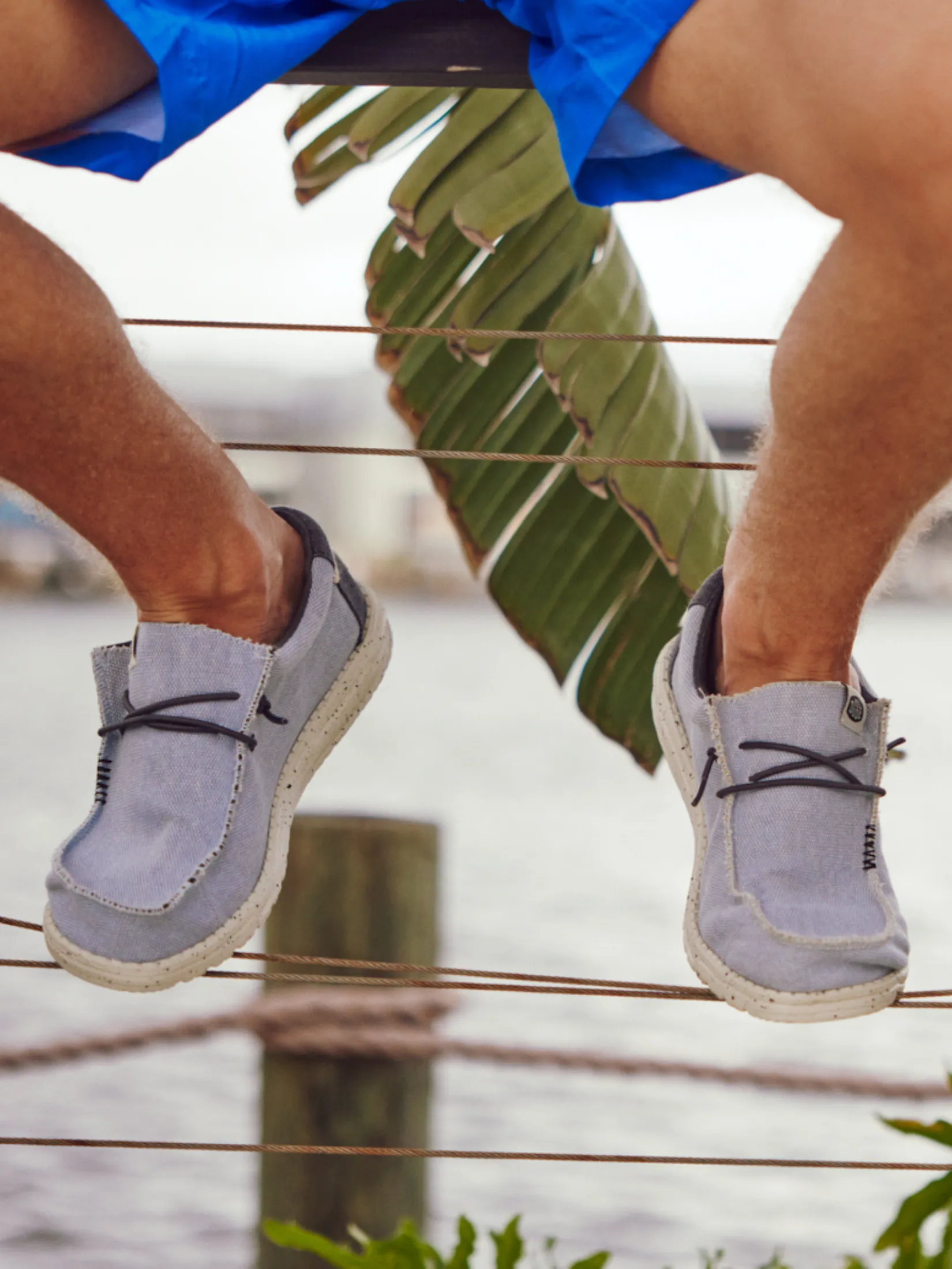 HEYDUDE WALLY COASTLINE JUTE - STONE WHITE