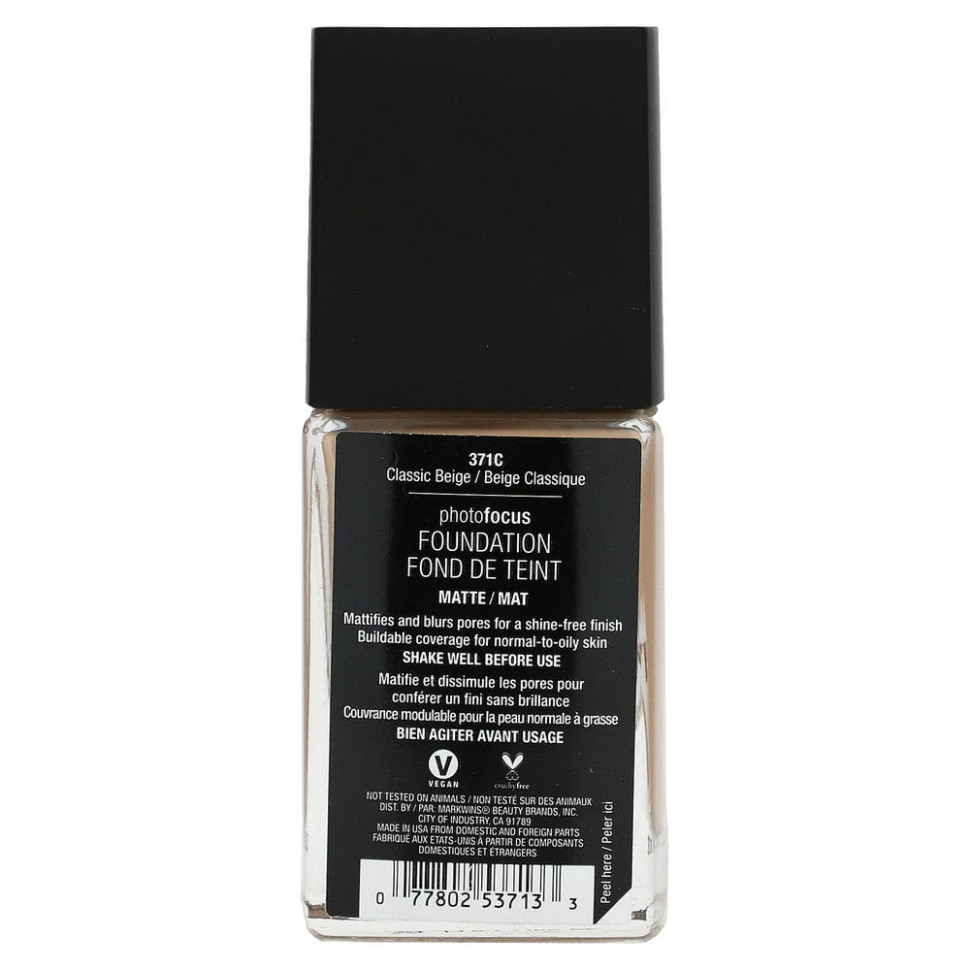 wet n wild, PhotoFocus Foundation, классический бежевый, матовый, 30 мл (1,0 жидк. Унции)