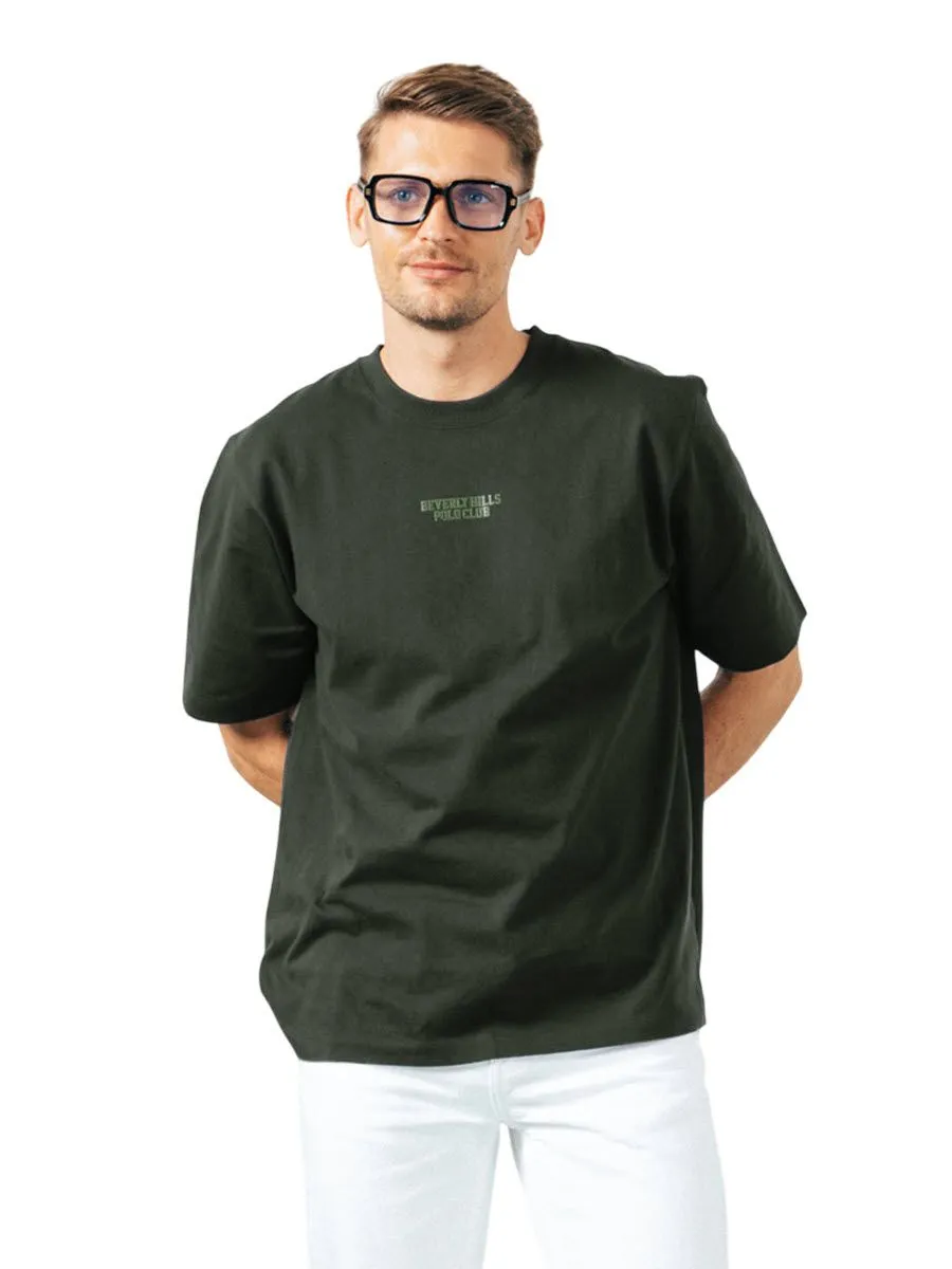 BEVERLY HILLS POLO CLUB Army Green Men T-Shirt Oversized Model BNSO018