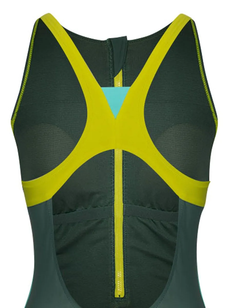 SPEEDO Women Swimsuit Asia Fit Zip Colour Block Green - SP111SP980DUTH