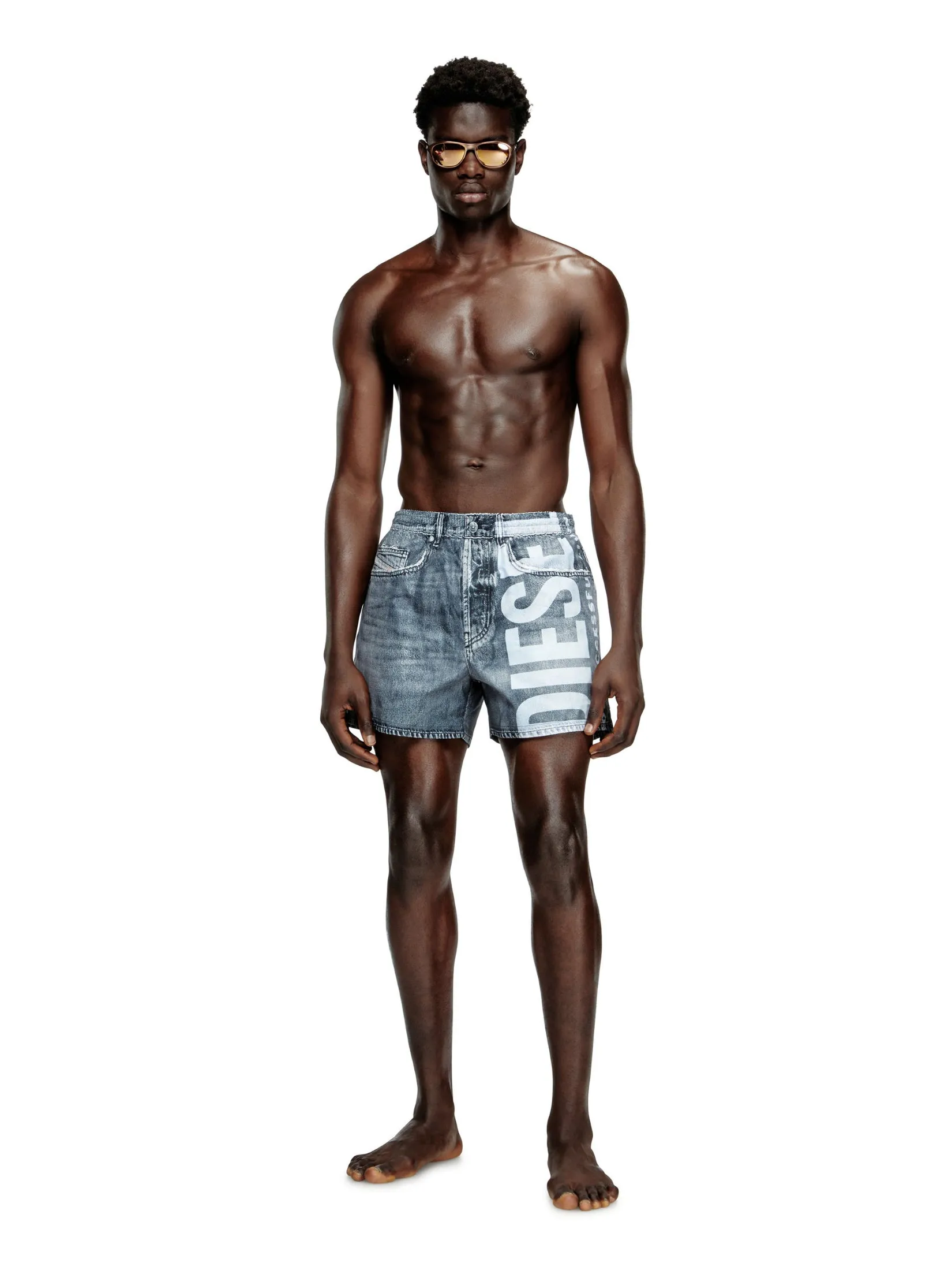 DIESEL Swimwear Men KEN-37-DNM BOXER-SHORTS Grey