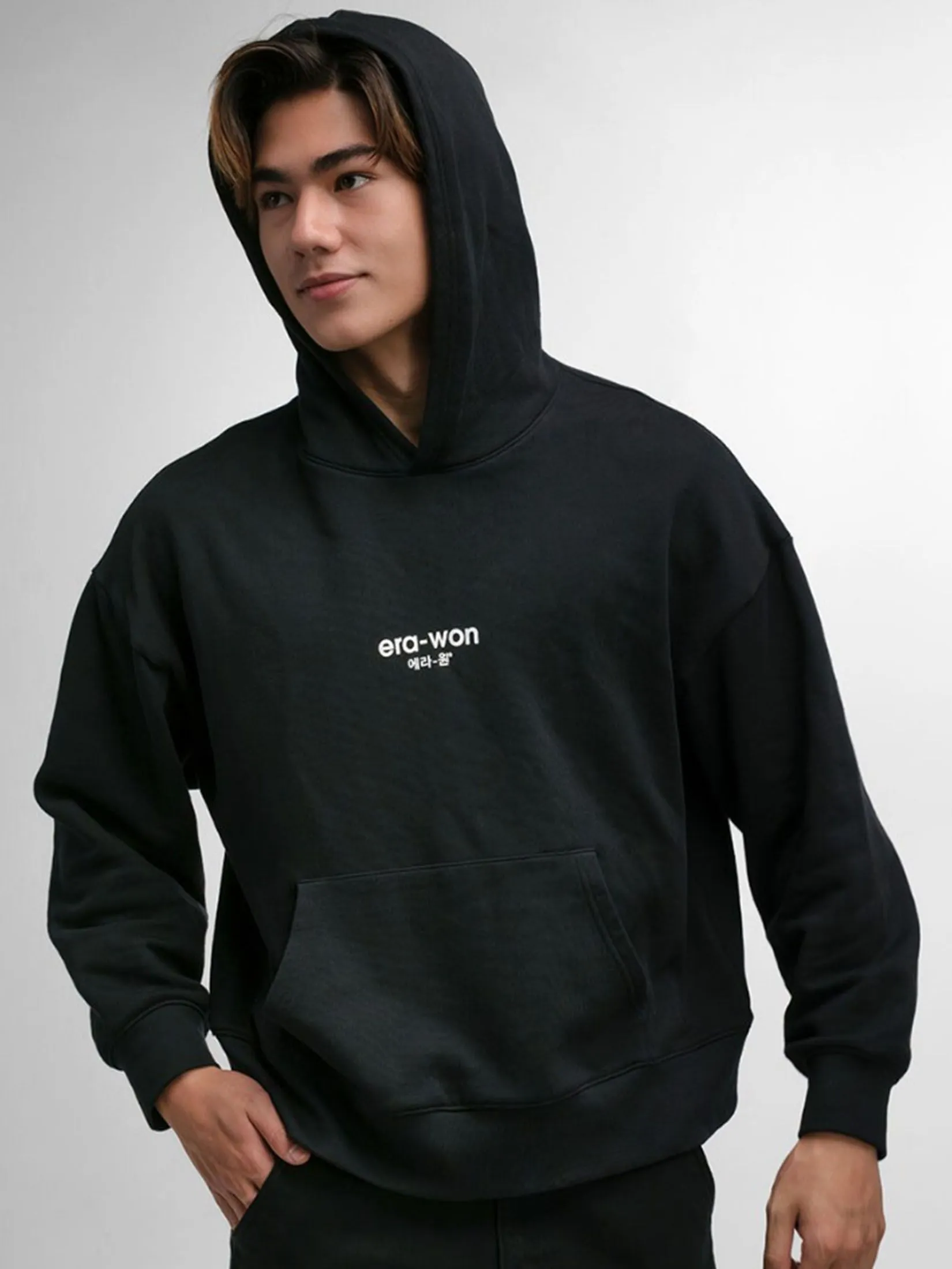 ERA-WON Men Hoodie era-won signature Black