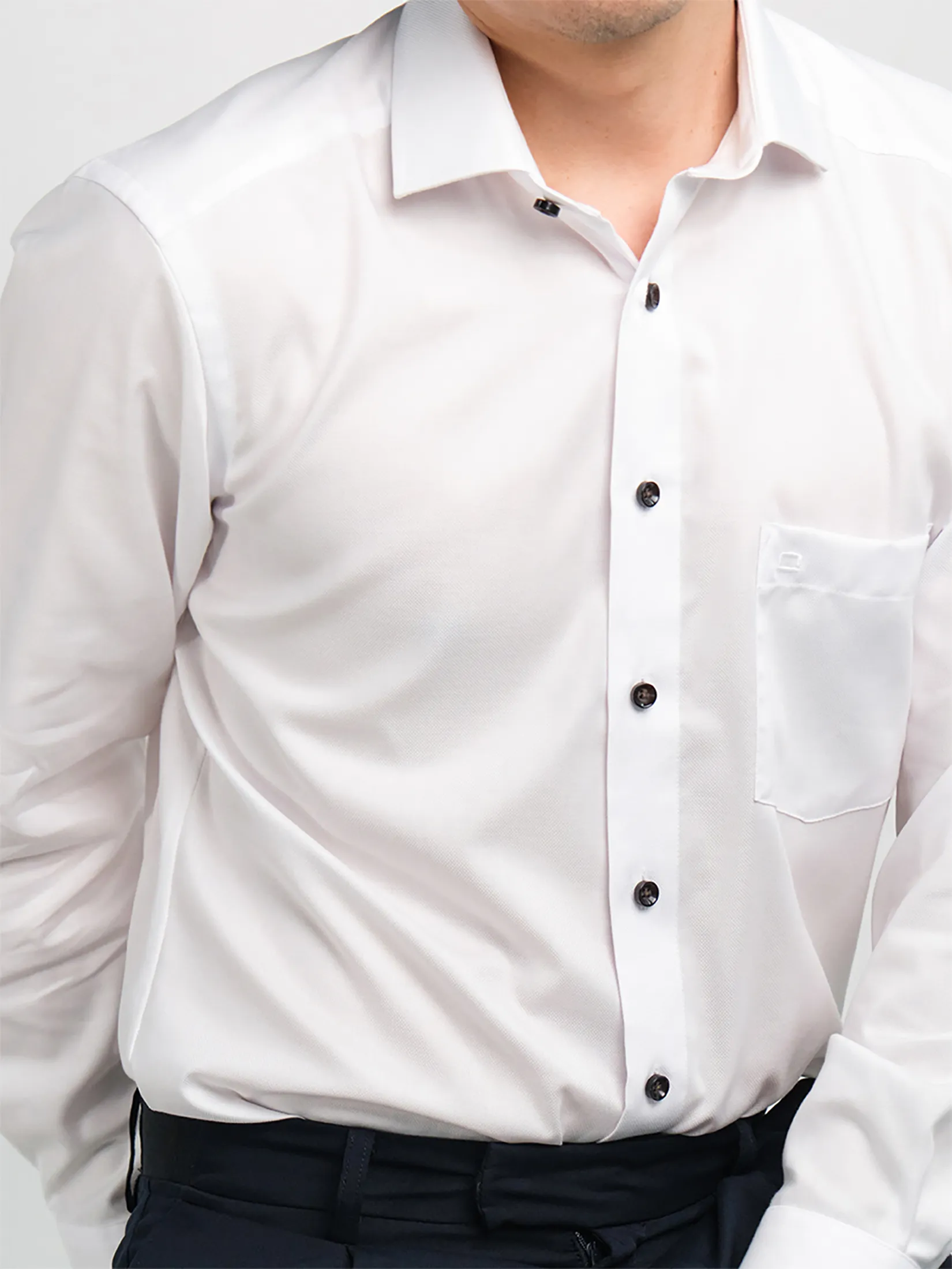 OLYMP MEN SHIRT LONG SLEEVES BUSINESS SHIRT MODERN FIT EASY IRON WHITE