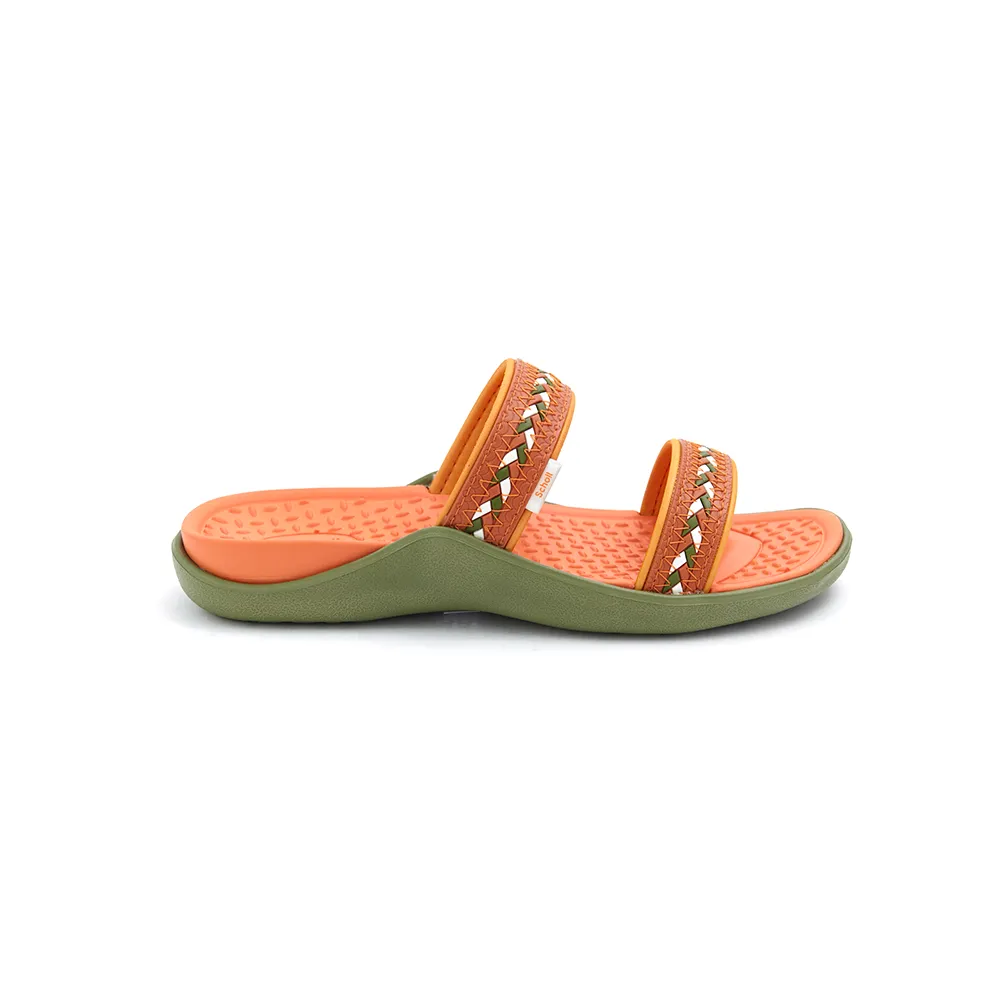 SCHOLL Orange Slide Sandals - Sand III