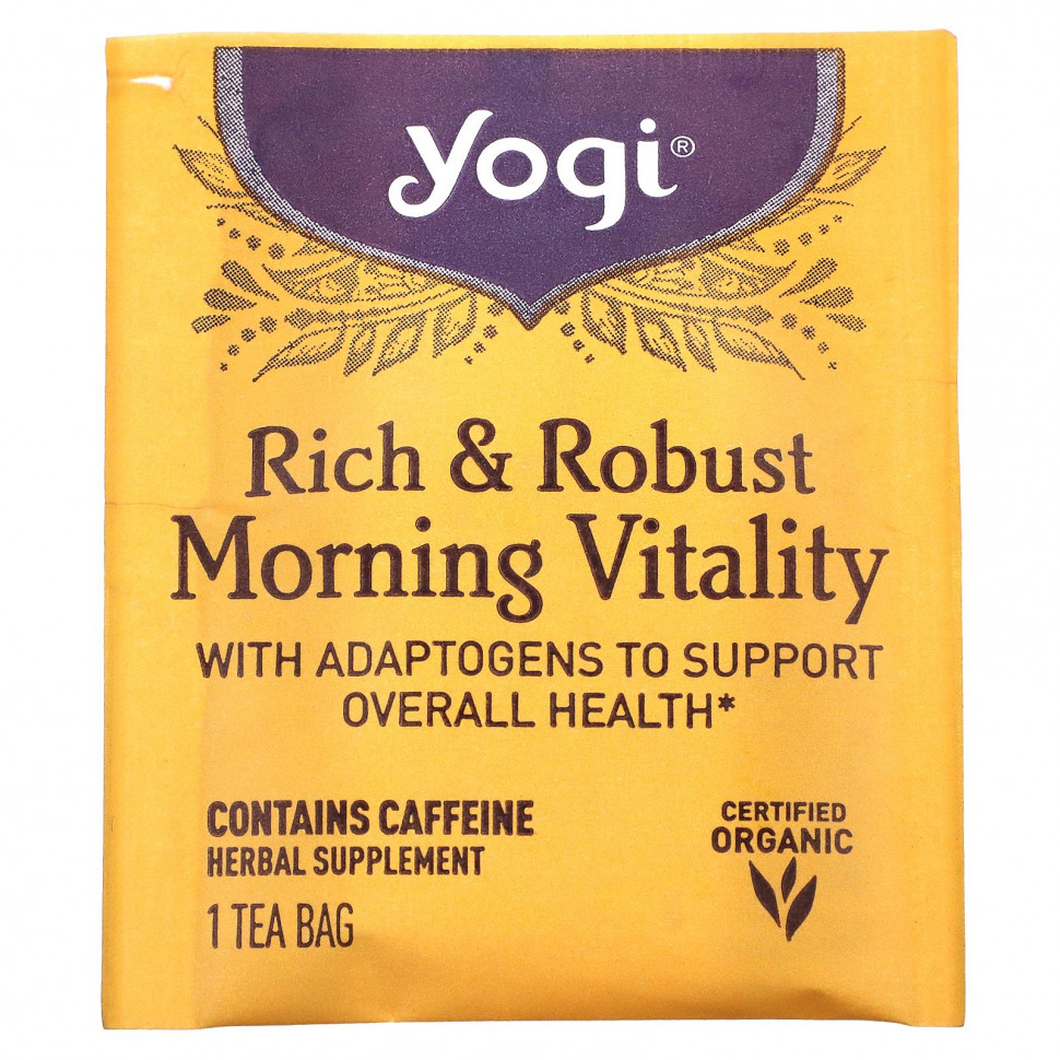 Yogi Tea, Rich & Robust Morning Vitaility, 16 чайных пакетиков, 36 г (1,27 унции)