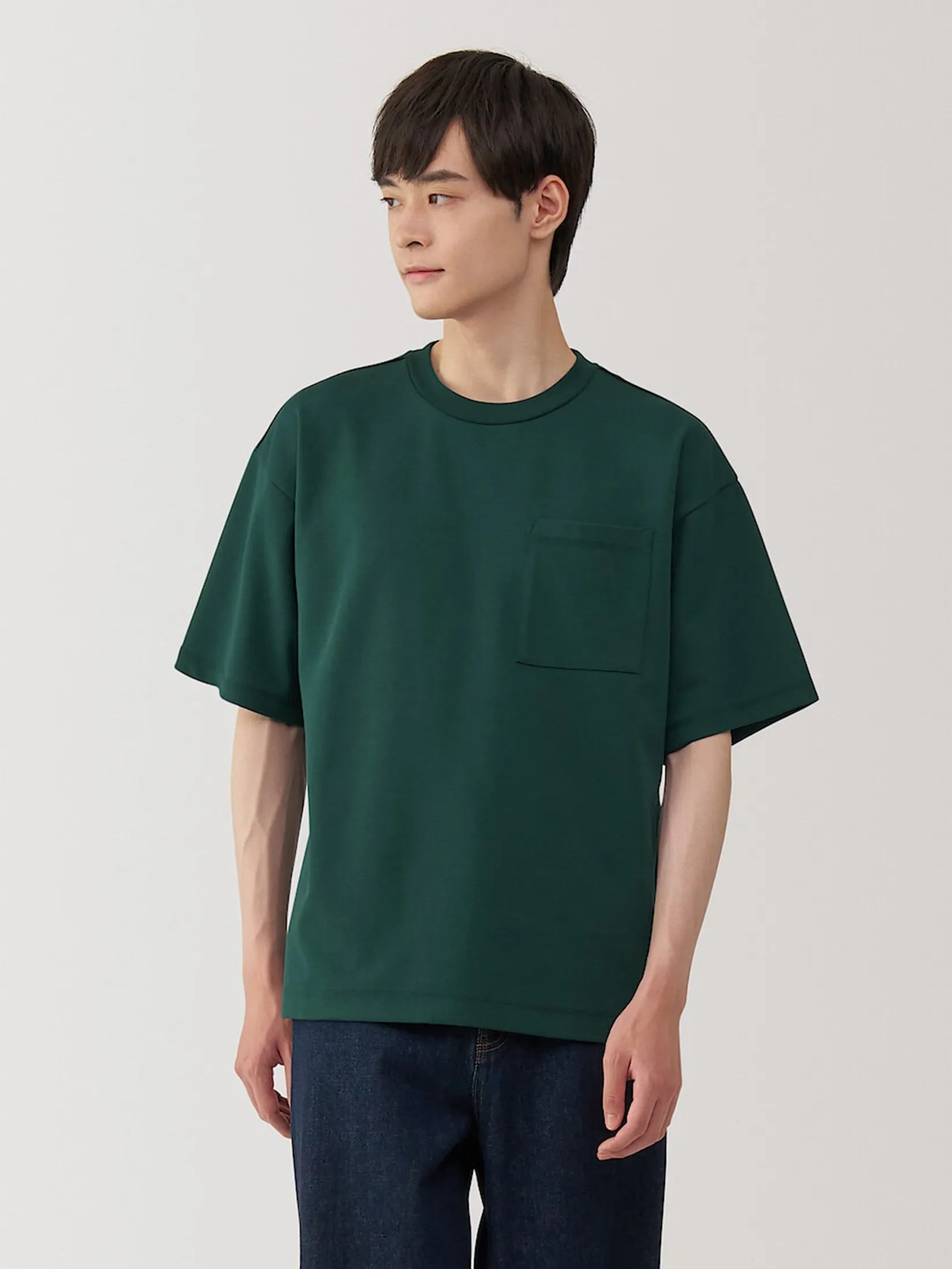 MUJI Men T-Shirt Cool Touch Short Sleeve