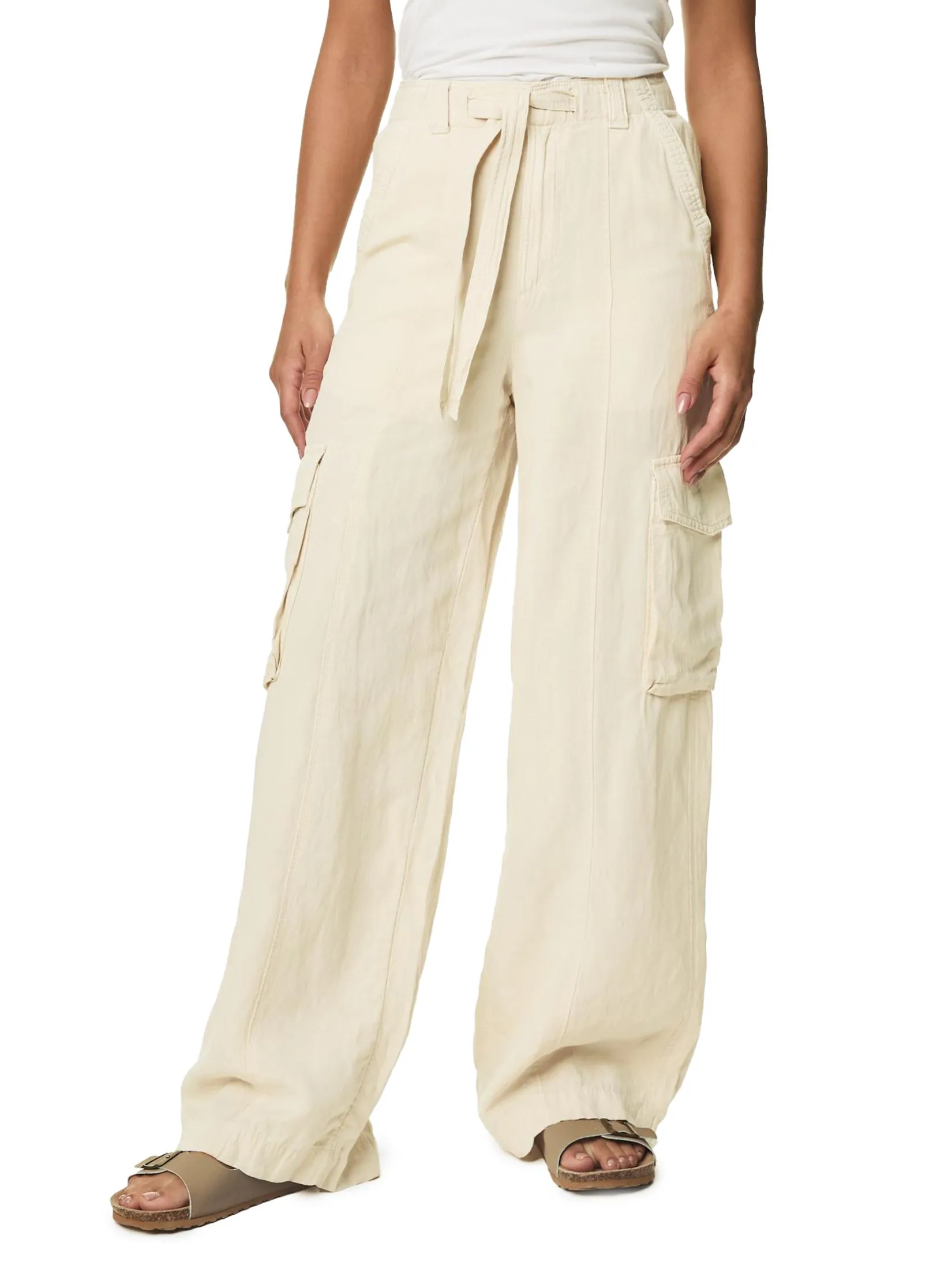 MARKS & SPENCER Women Trousers Utility Wide Leg Lyocell Blend