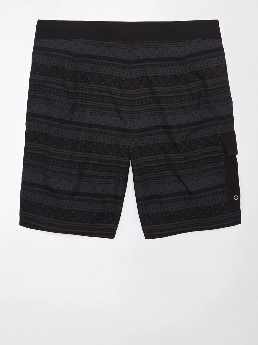 AMERICAN EAGLE MEN 7718 8 INCH CARSON STRETCH BOARDSHORT CARGO PKT 045 BLACK BLAZE