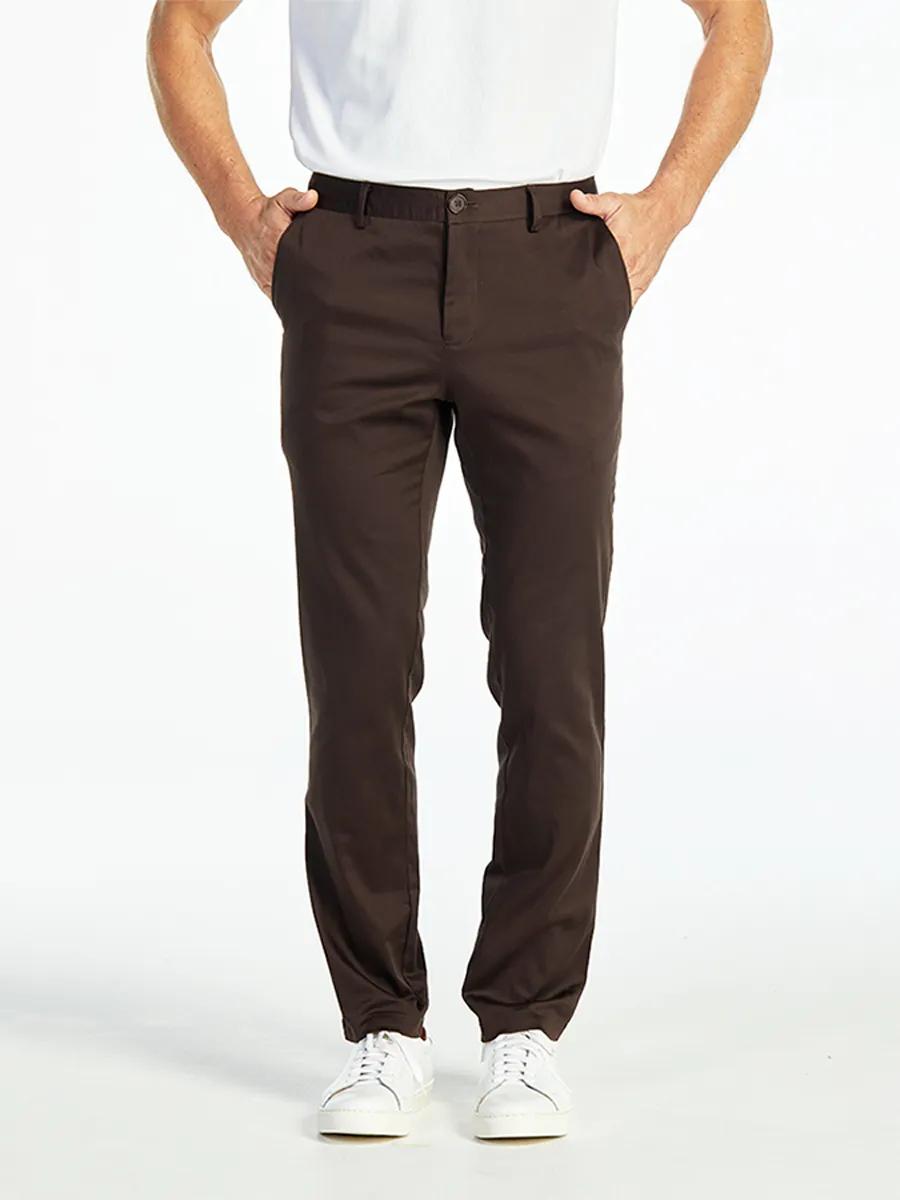 ELLE HOMME MEN SLIM CHINO PANTS W8L275BR - BROWN