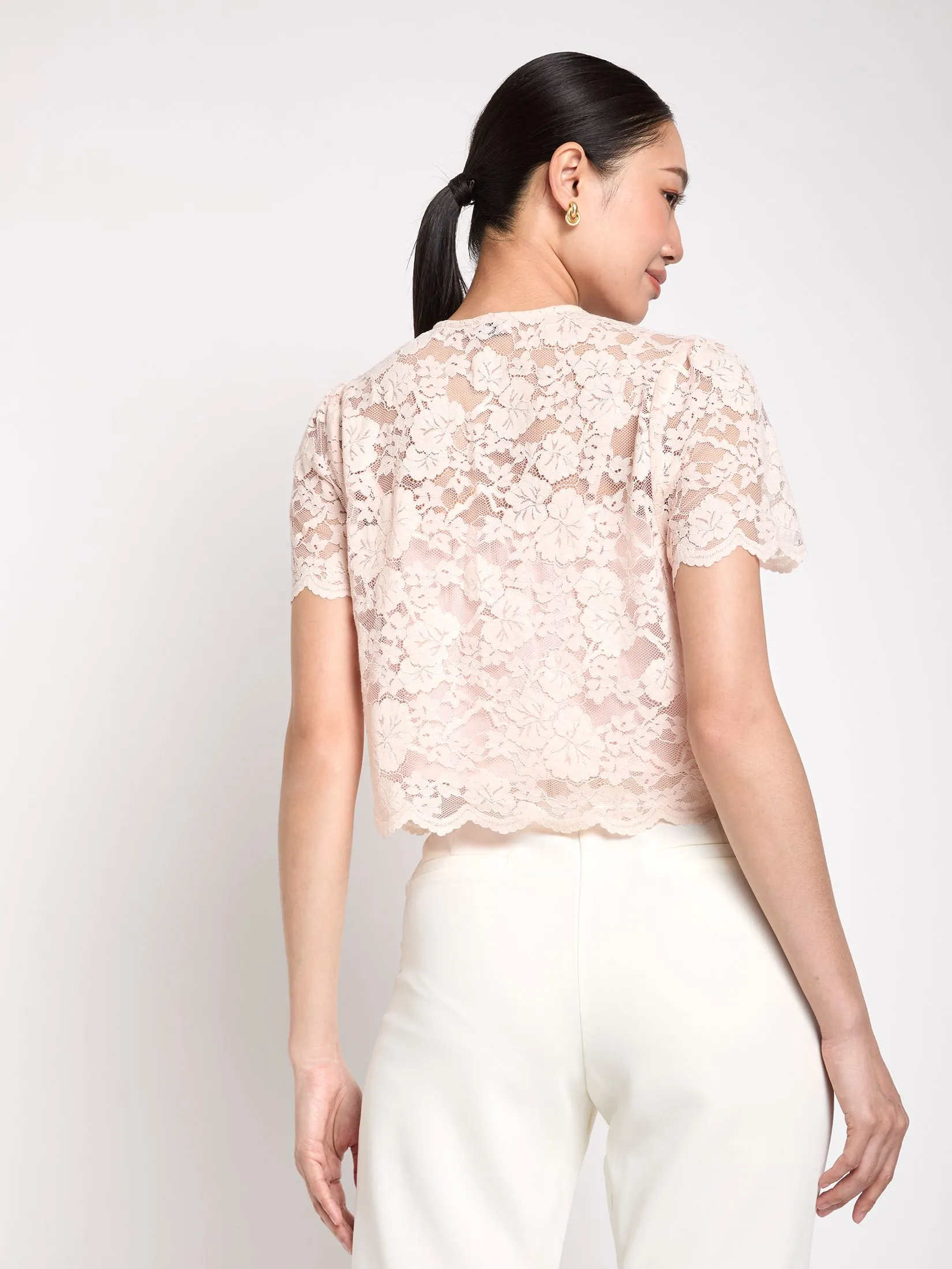 EXPRESSIONS Women Lace Blouse With Pocket Detail