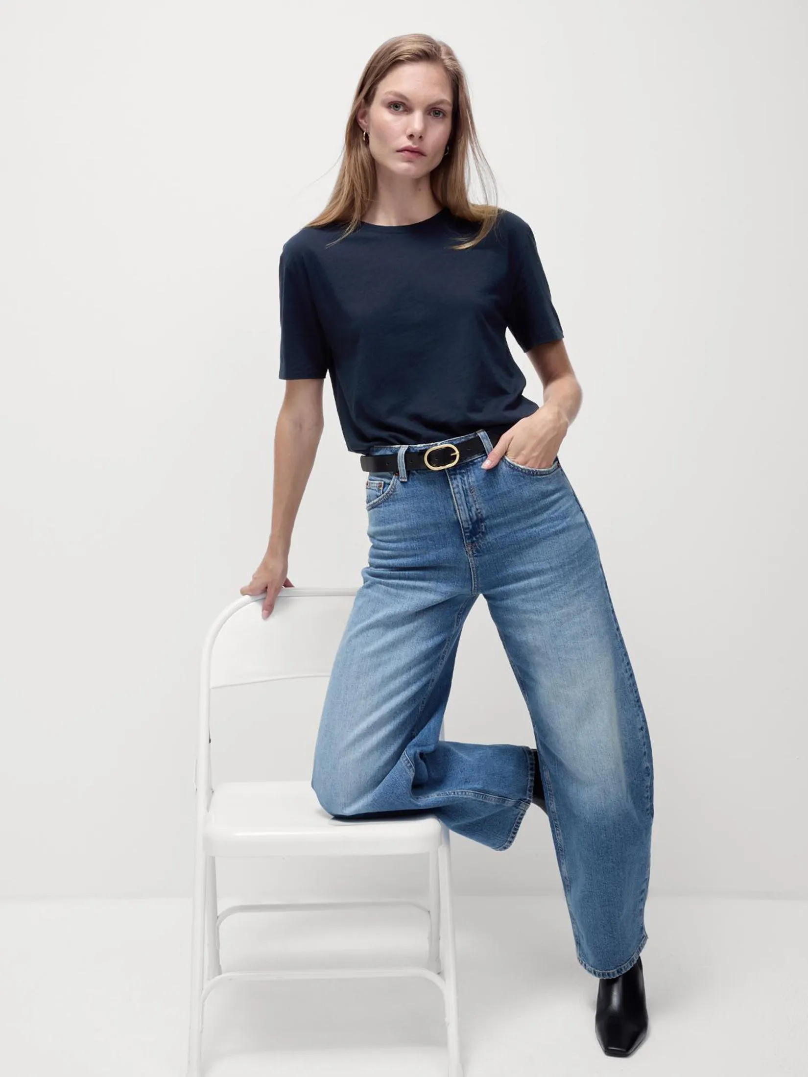 MARKS & SPENCER Women T-Shirt Cotton Modal Relaxed