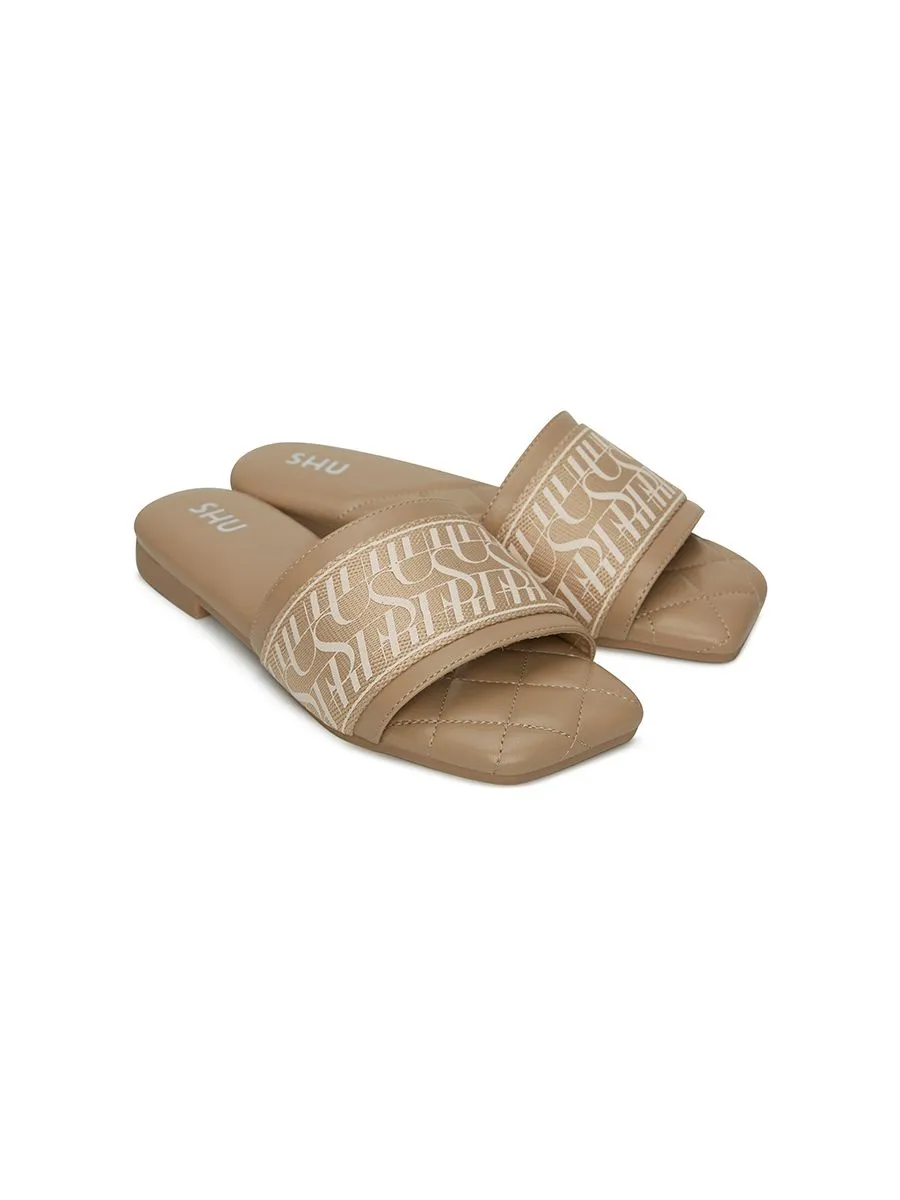 SHU WOMEN- PALETTE SOFT SIGNET ON CANVAS ORIGINAL SANDALS-MORTAR BROWN